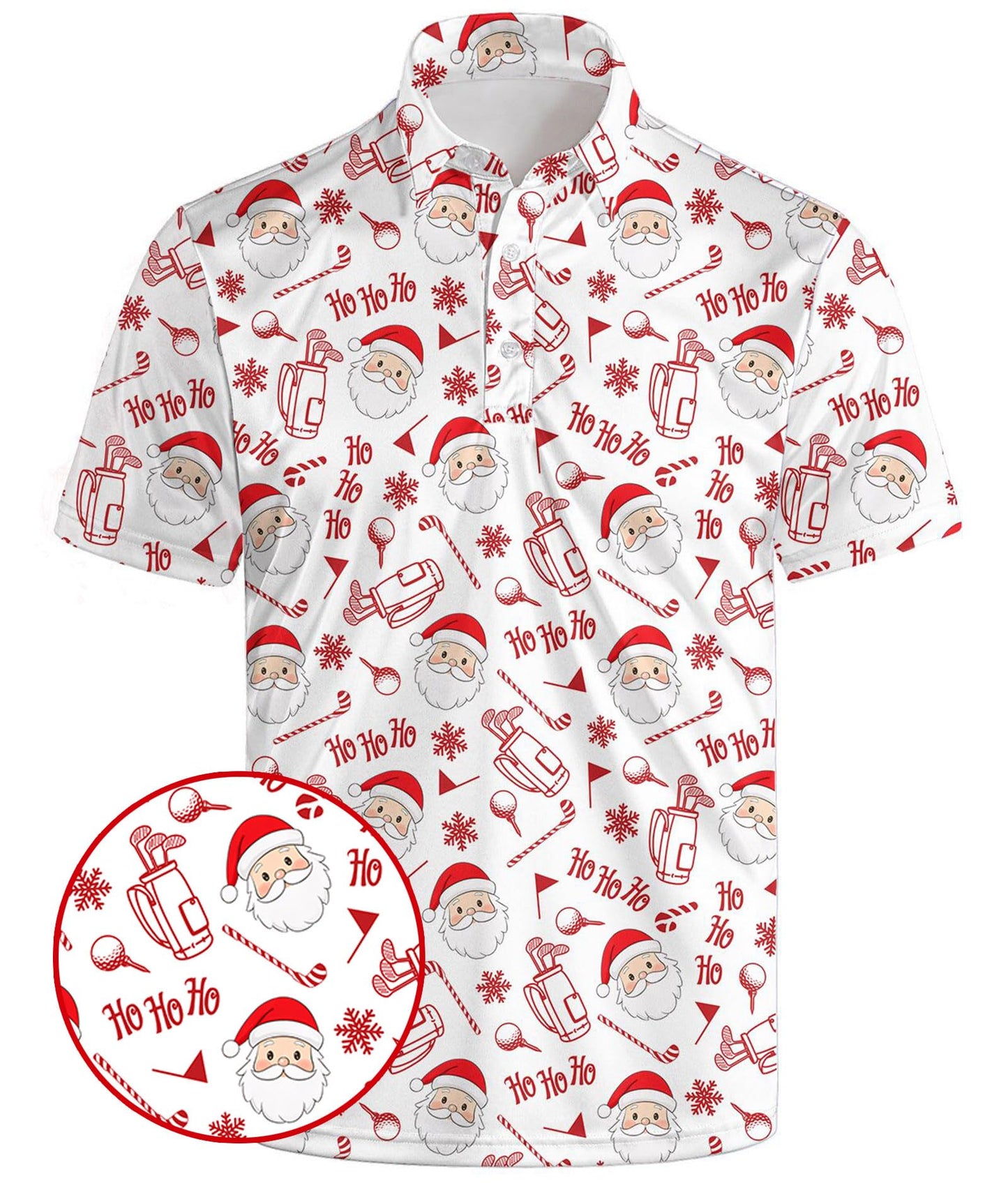 Funny Christmas Golf Polo Shirts for Men Fashion Short Sleeve Shirts Crazy Golf Shirt Christmas Outfits Quick Dry Hawaiian Shirt Golfer Gift