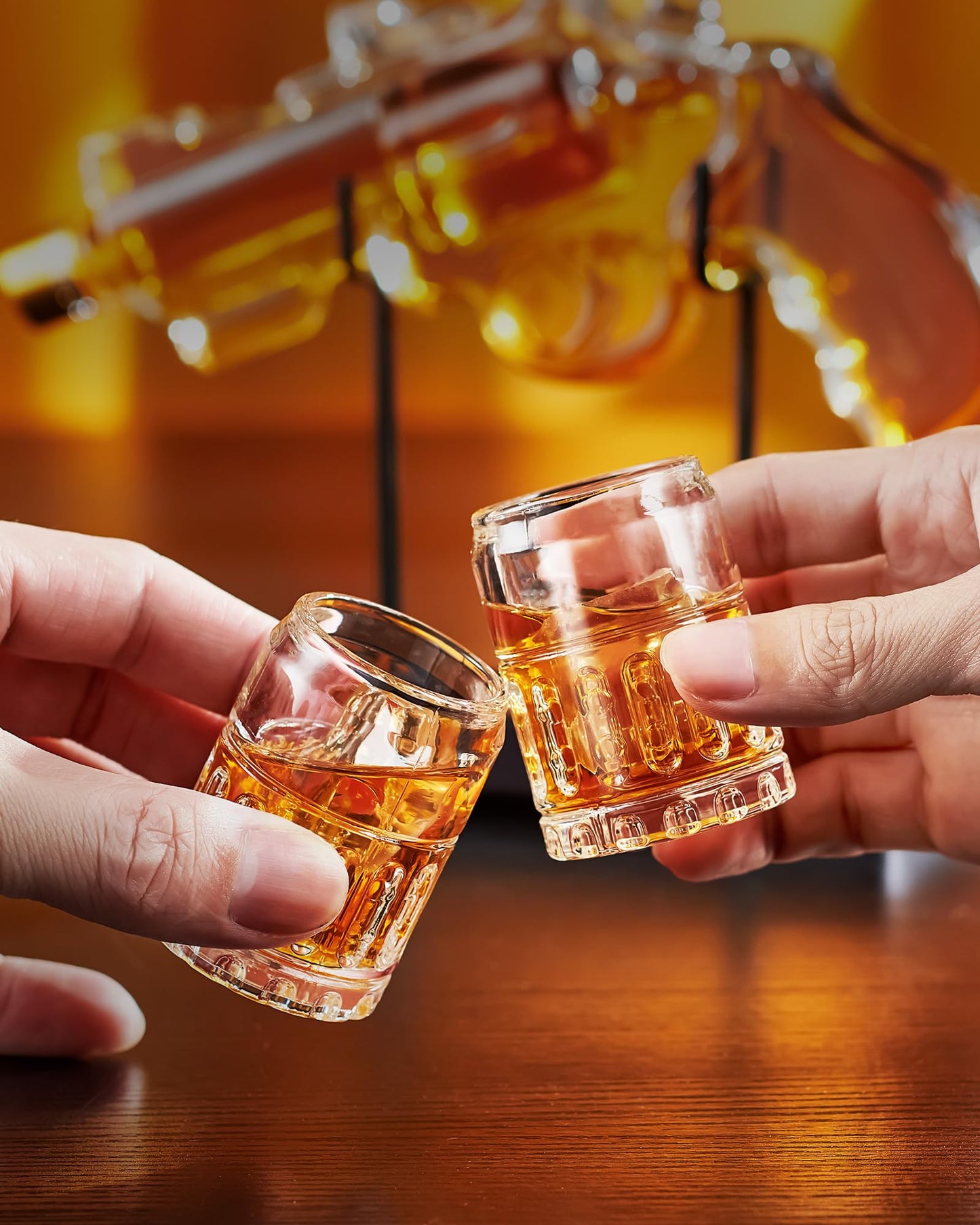 Birthday Gifts for Men Dad, Kollea Gun Whiskey Decanter Set with Shot Glass, Cool Anniversary Christmas Gifts Ideas for Him Husband Brother, Funny Military Retirement Present, Home Bar Drinking Party