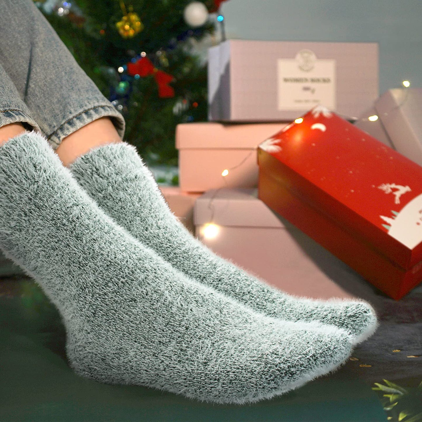 5 Pairs Fuzzy Soft Cozy Comfortable Socks for Women, Casual Sleep Comfy Socks, Perfect Warm Winter Gifts for Women