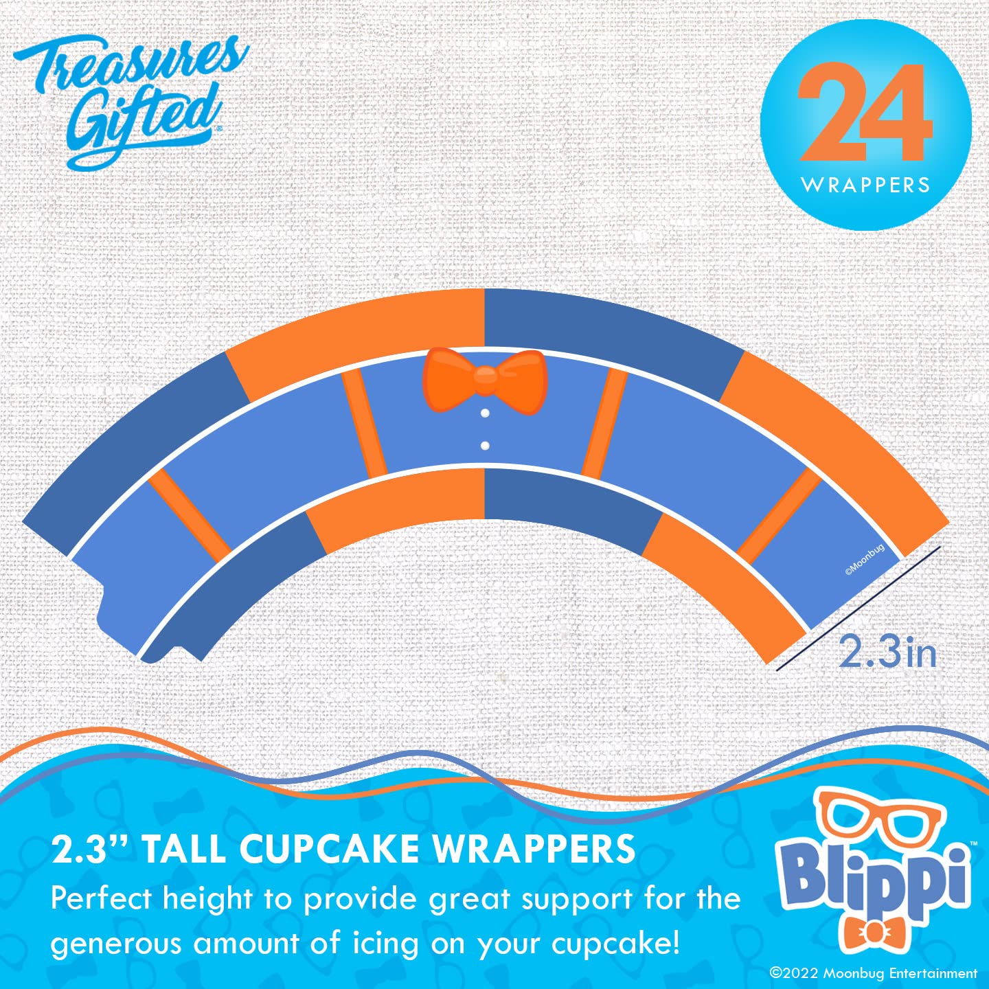 Treasures Gifted Officially Licensed Blippi Birthday Decorations - Cake Topper Set - 1 Cake Topper & 24 Cupcake Toppers & Wrappers - Blippi Party Supplies