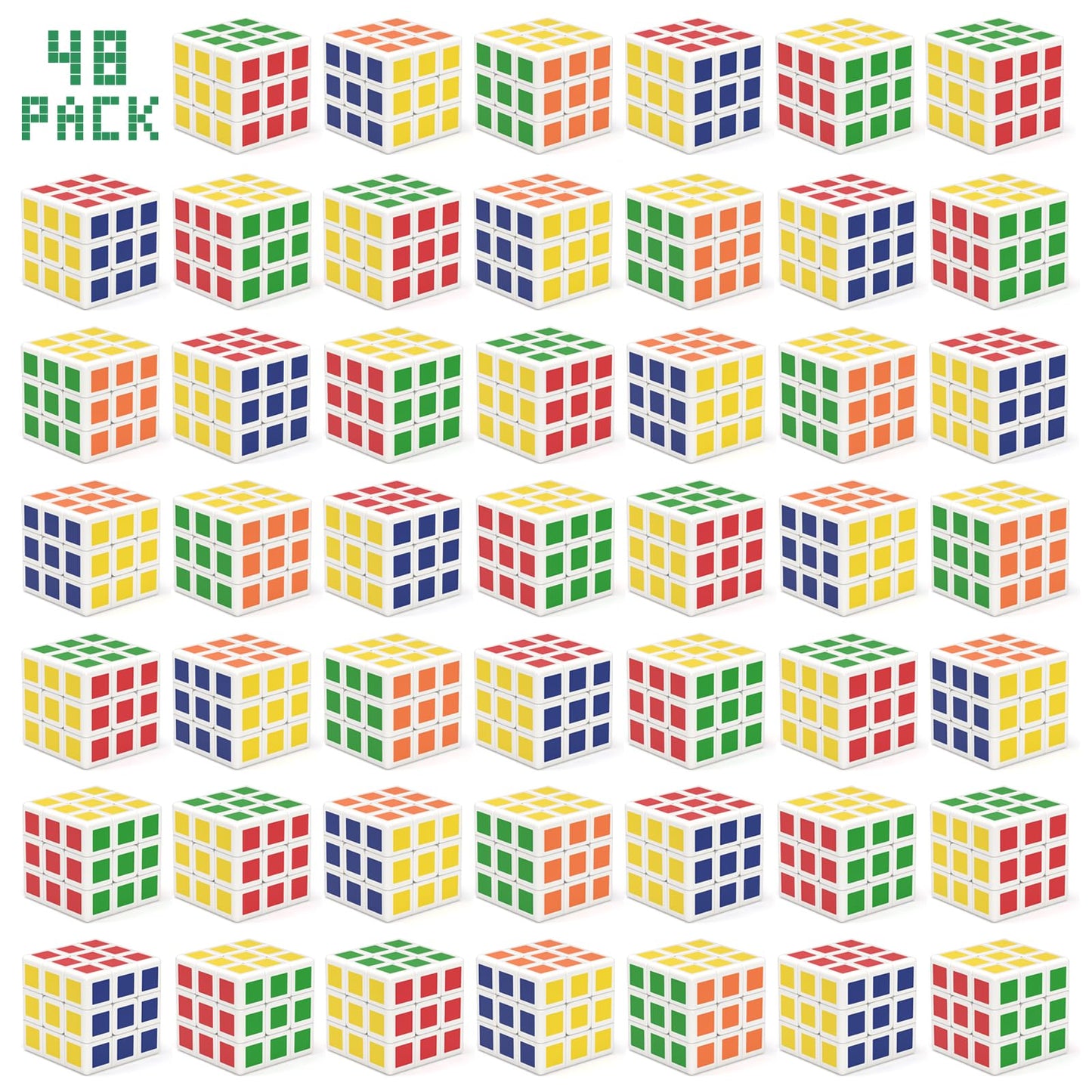 Vdealen 48 Pack Mini Cube Puzzle Party Favors for Kids, 3x3x3 Magic Cube School Rewards & Classroom Prize for Students, Birthday Party Favors Easter Valentines Day Stocking Stuffers Gifts for Kids