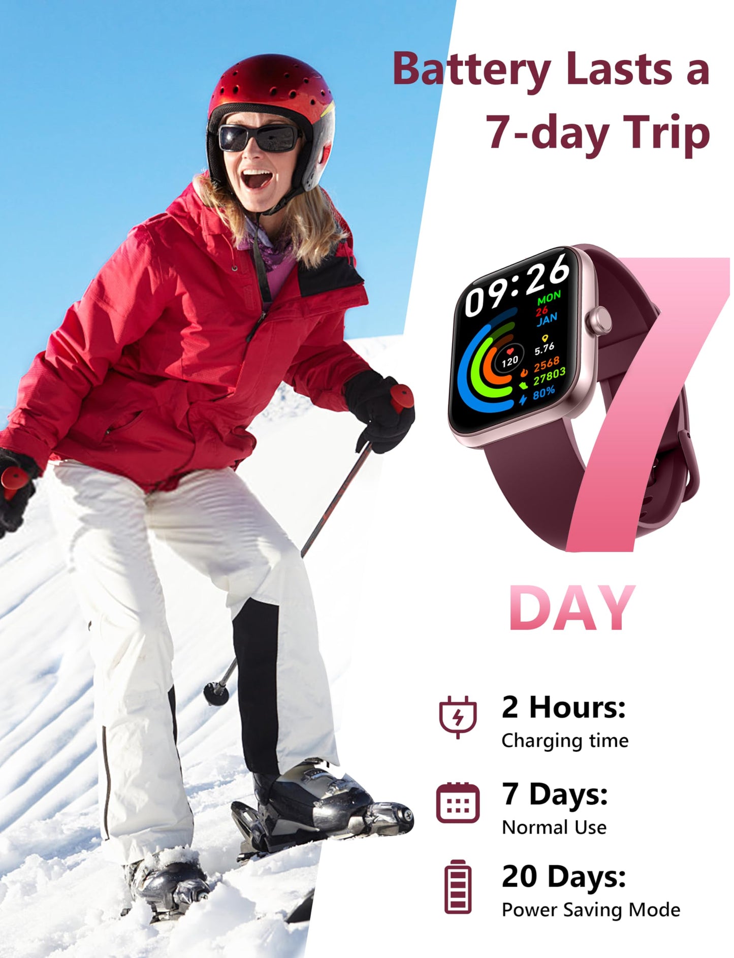 Smart Watch, 44mm Smartwatch Answer Make Calls, Alexa 1.83'' Fitness Watch, IP68 Waterproof Fitness Tracker Women Men, Heart Rate/Sleep Monitor, 100+ Sports Pedometer Watch for Android & iOS Phone