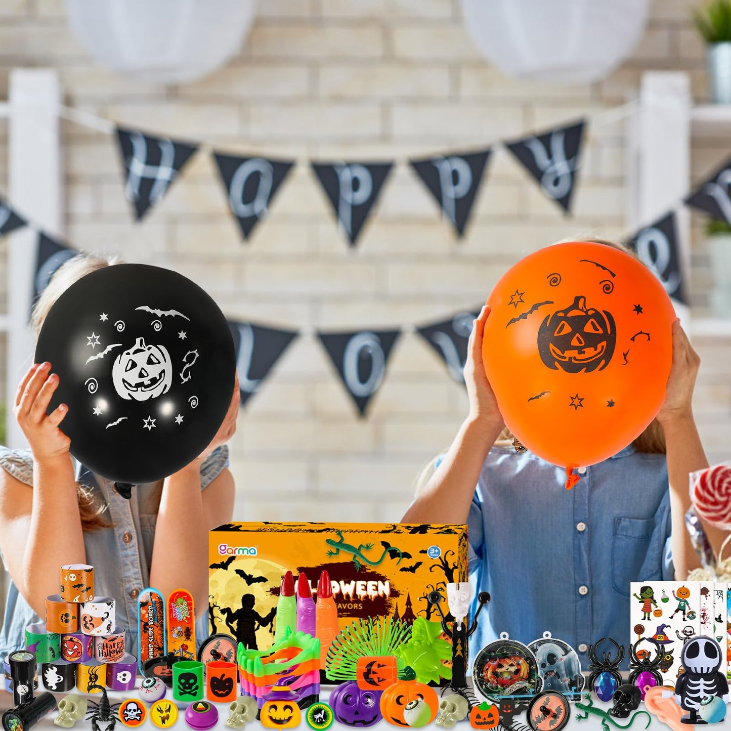 Garma 248Pcs Halloween Party Favors Bulk for Kids, Halloween Goodie Bag Fillers Toys Assortment Prizes Gift for Trick or Treat Fidget Toys Classroom Rewards, Halloween Party Supplies Non Candy Treats