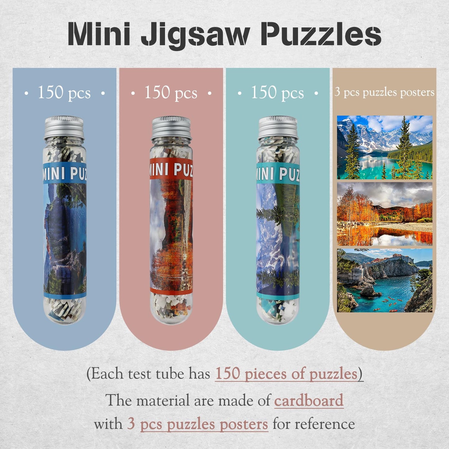 Small Jigsaw Puzzles for Adults Moraine Lake Mini Puzzles 150 Pieces Small Puzzles Micro Tiny Piece Challenging Difficult Travel Puzzle Games Toys Gifts 6 x 4 inch 3 Packs