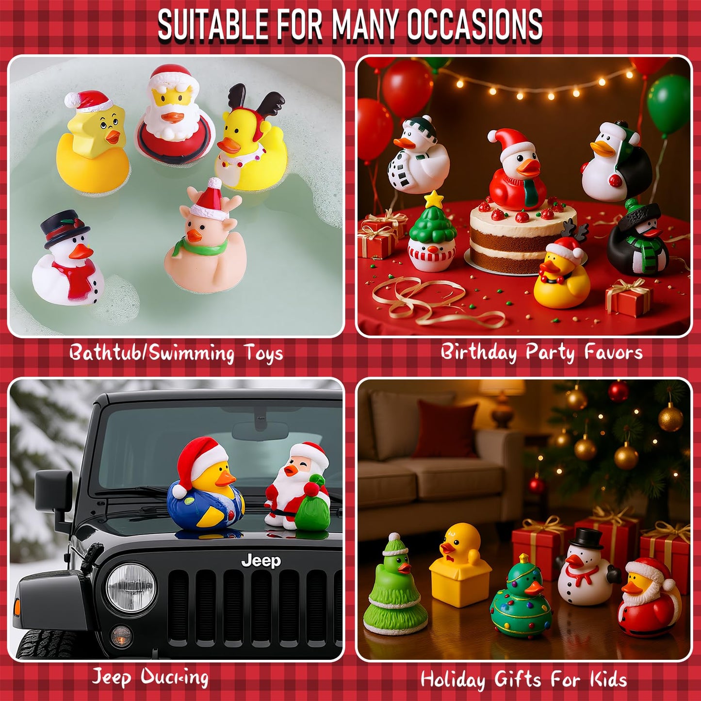 Intever 2025 Advent Calendar Christmas Ducks – 24 Days of Surprise Rubber Duck Gifts | Fun Holiday Countdown Toy Set for Christmas Party Favors, Stocking Stuffers & Decorations for Toddlers, Boys & Girls