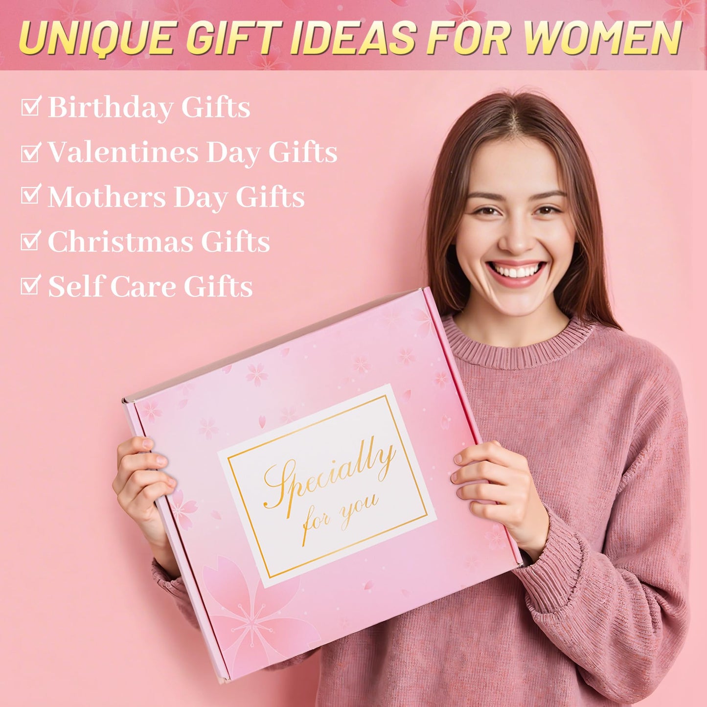 15PCS Birthday Gifts for Women, Self Care Gifts Get Well Soon Gifts, Relaxing Spa Gifts Basket Care Package w/ Flannel Blanket and 20 oz Tumbler, Mothers Day, Christmas, Friendship Gift for Mom Wife