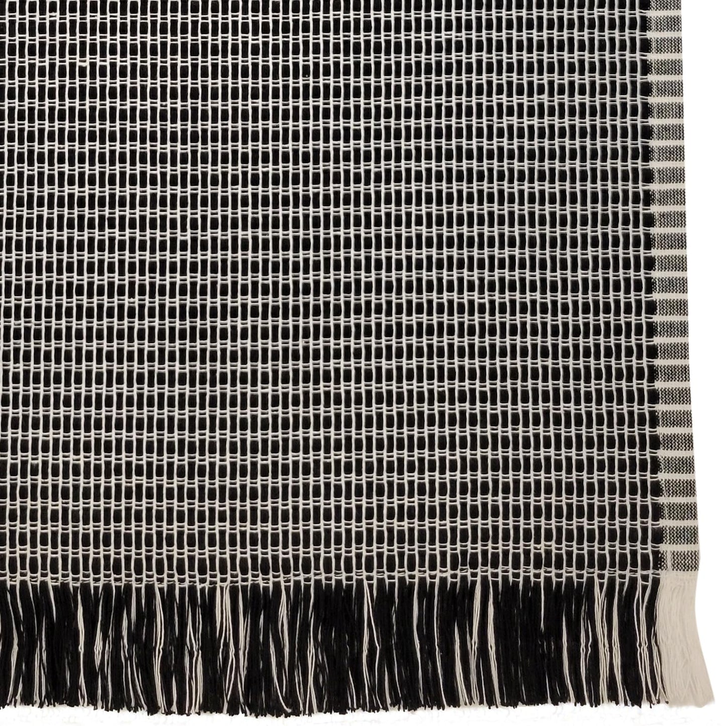Homewear Arbor Stitch Woven Cotton Table Runner 16x80 Inch, 100% Cotton, Black, Dining Table Centerpiece for Kitchen, Living Room, Farmhouse, Boho Decor, Holiday & Everyday Party Decor, Rustic Home