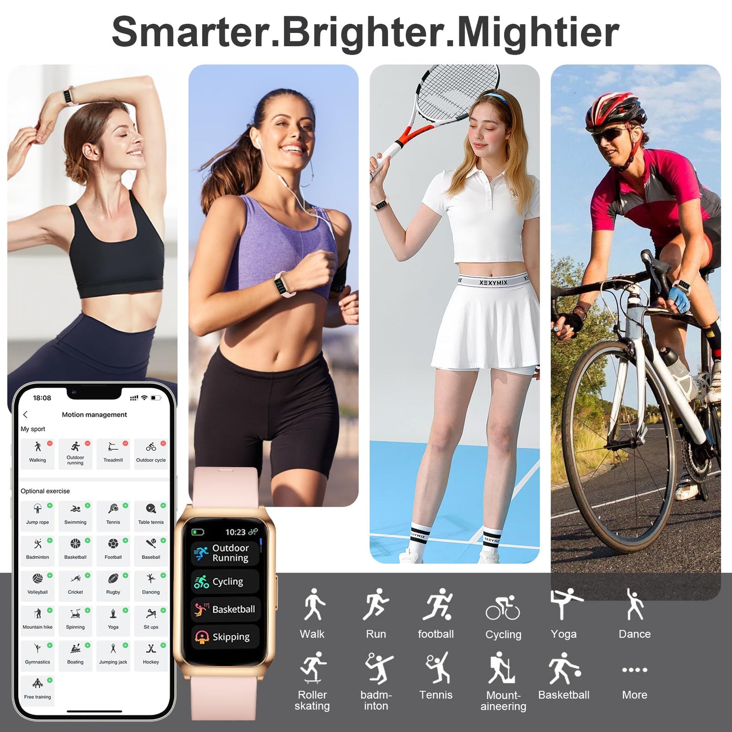 GADIXY Fitness Tracker,Smart Watch 7 Day+ Battery with 24/7 Heart Rate/Step/Calories,Activity Tracker,Aluminium Case,Blood Oxygen Sleep Monitor,IP68 Fitness Watches for Women Android&iOS Gold+Pink