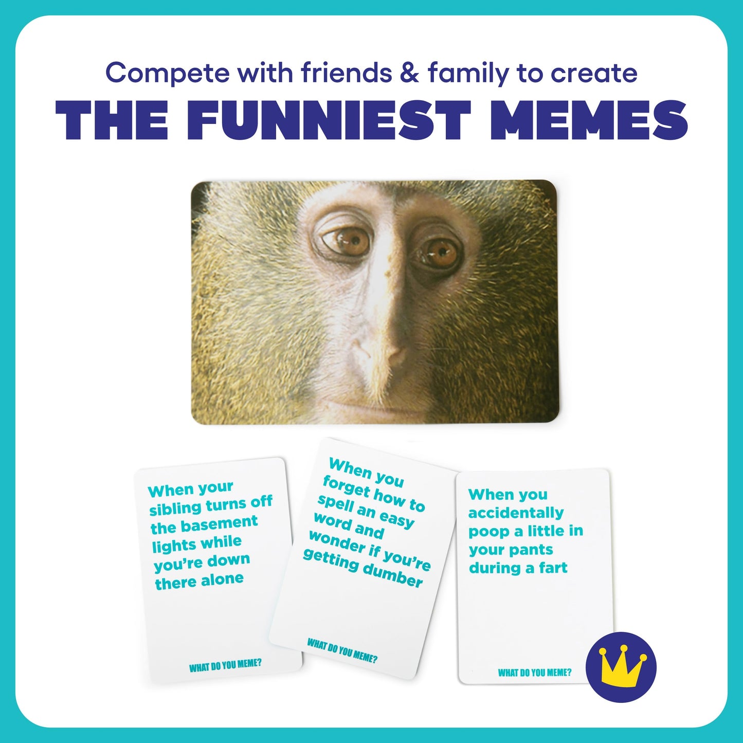 WHAT DO YOU MEME? Family Edition by Relatable, Now with Refreshed Content - Kids Games 8+, Family Games for Kids and Adults, The TikTok Viral Sensation, Includes 300 Caption Cards, 108 Photo Cards