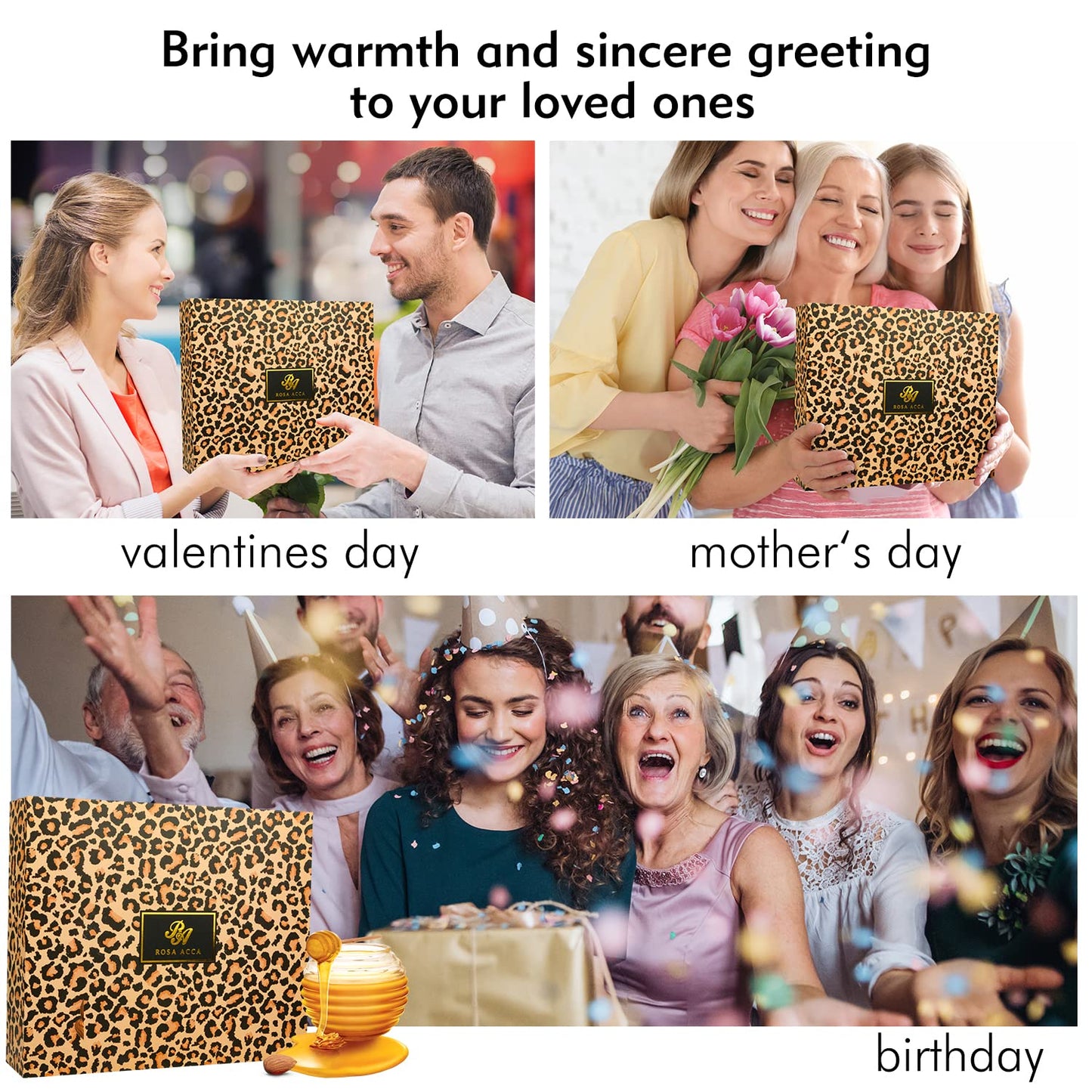 Bath Gift Set for Women, XXL 20 Pcs Skin Care Set Leopard, Slef Care Gifts Set , Mother's Day, Valentine, Birthday, Christmas, Home Spa Kits with Shower Gel, Body Lotion, Shower Cap, Manicure Set