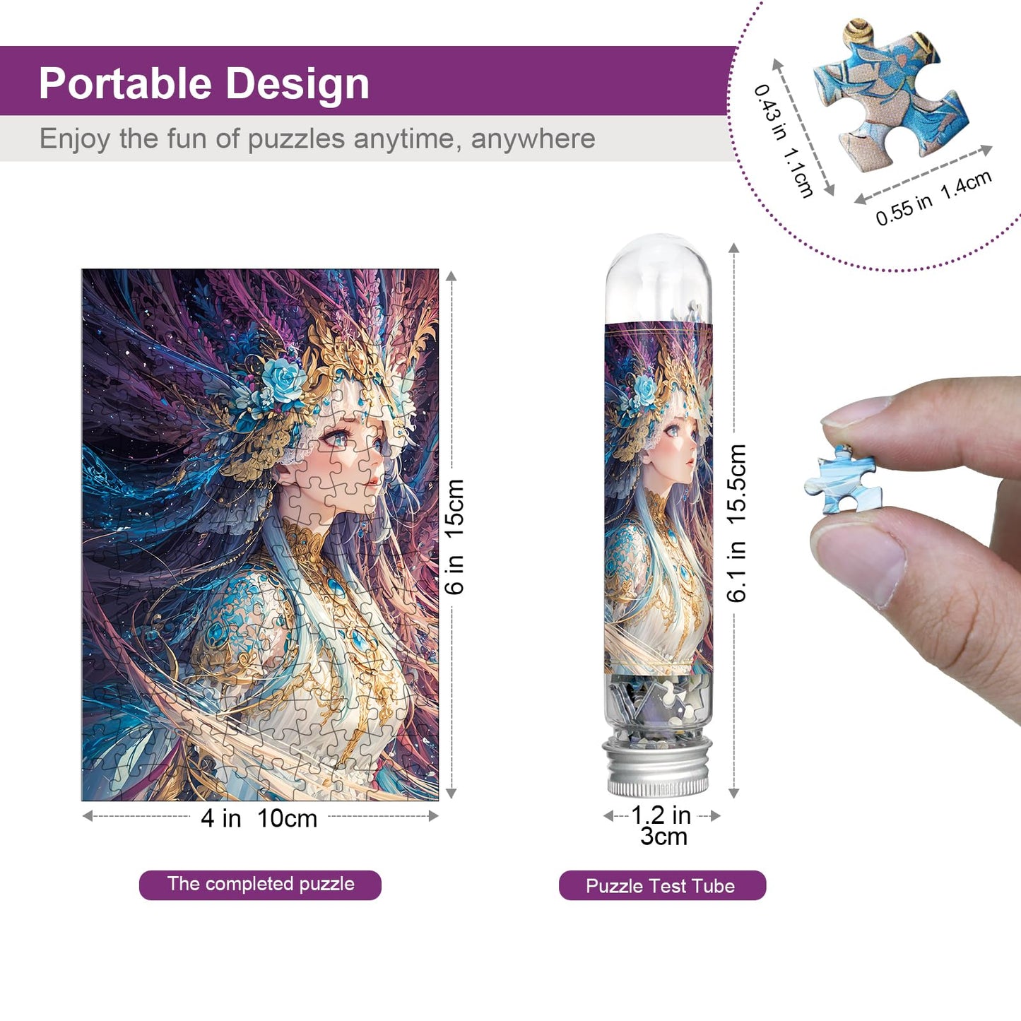 Mini Jigsaw Puzzles for Adults (4 Packs) - 150 Pieces with Reference Blueprint, Micro Puzzles, Tweezers and Saver Included