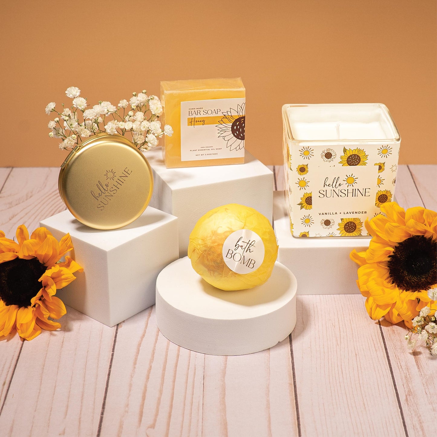 The Love Crate Co Gift Baskets for Women, Unique Birthday Gifts, Best Friend Birthday Gift, Get Well Soon, Sending Sunshine Sunflower Gifts for Women, Thinking of You Care Package