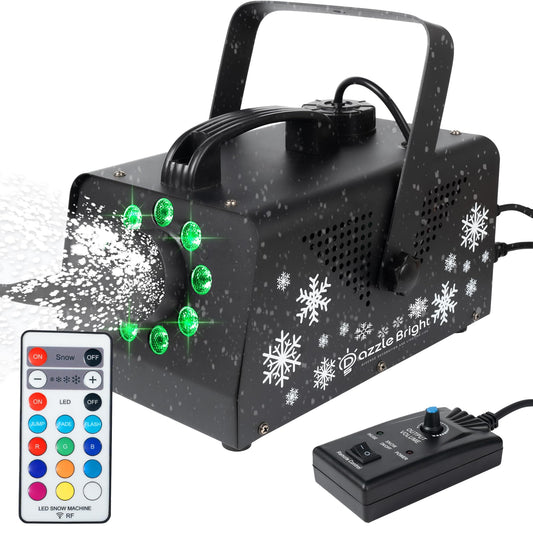 Dazzle Bright 900W Snow Maker Machine Snowflake Making, High Output Fake Snow Machine Remote Control Snowmaker for Outdoor Stage Christmas Parties Indoor