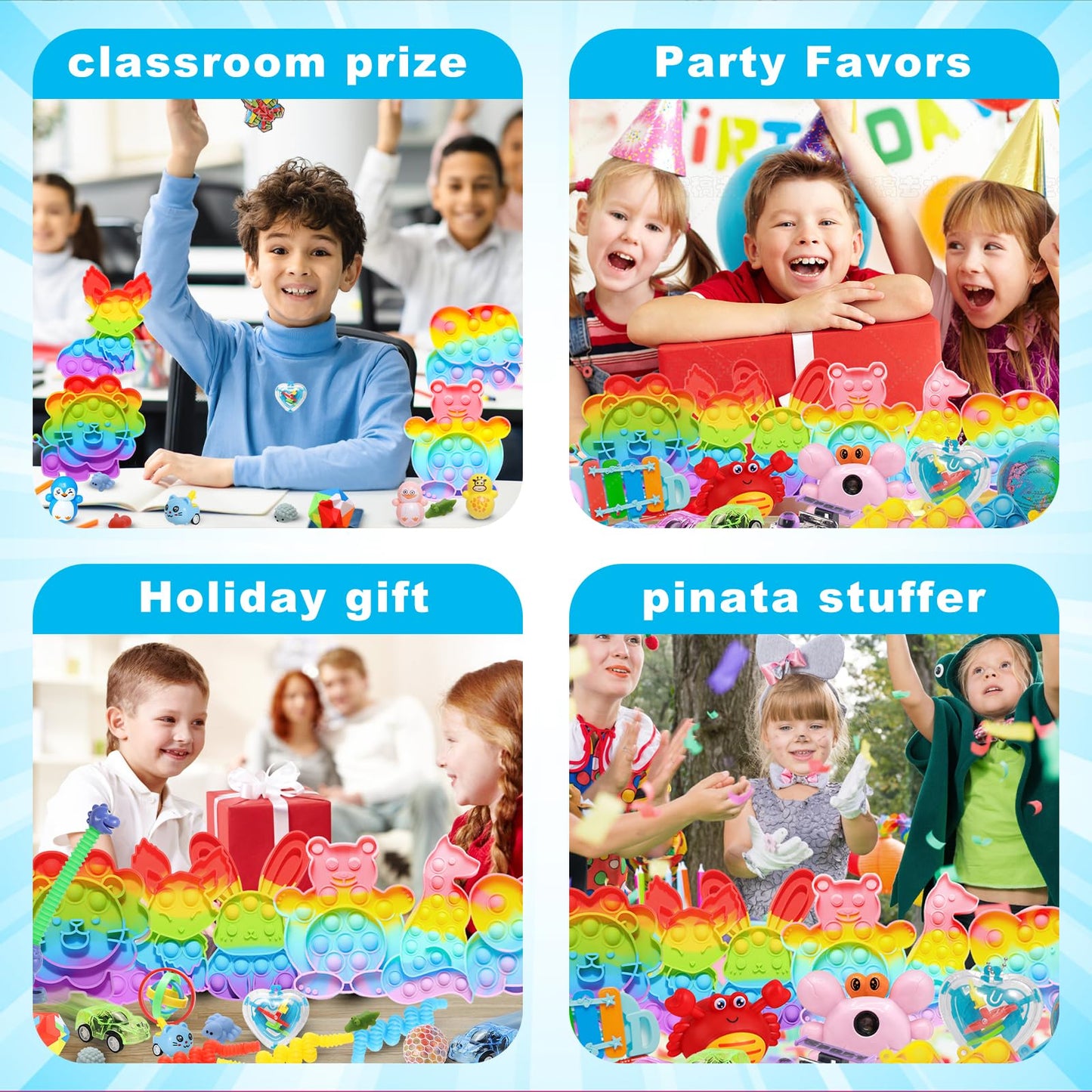 1000 Pcs Kids Party Favors Stocking Stuffers Gifts,Fidgets Toys Pack,Bulk Toys for Carnival Treasure Classroom Prizes Box,Adults Stress Relief Sensory Toys,Pinata Filler, Autism Autistic Children ADHD