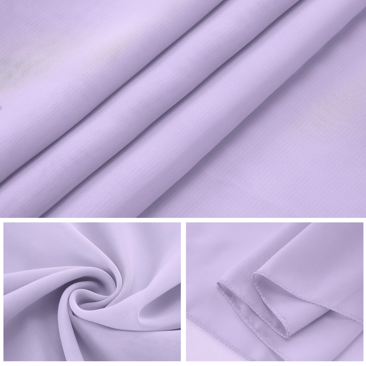 12 Pack Chiffon Table Runner 14x108 Inch Long 9ft Sheer Table Runners for Party Romantic Wedding Bridal Shower Fall Decorations-Lavender