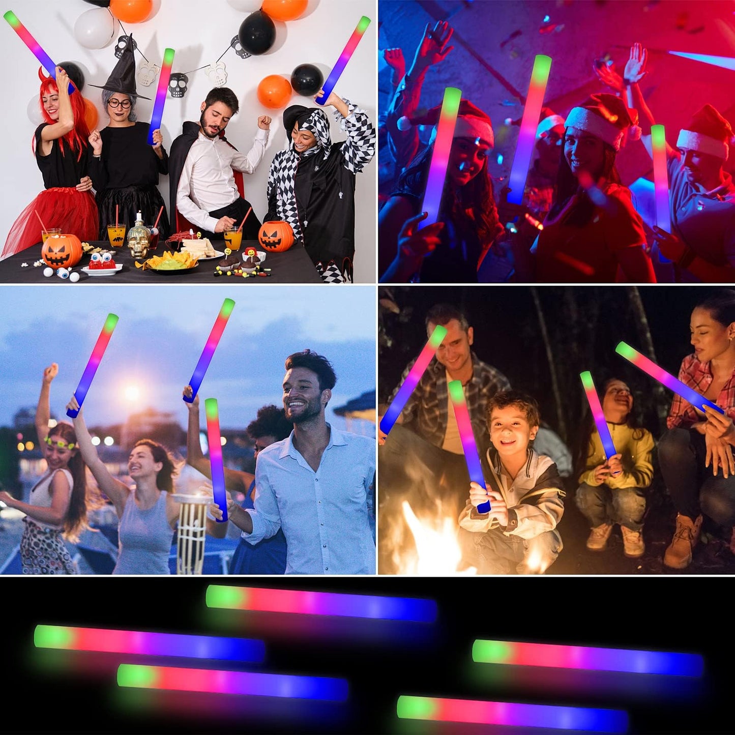 Blu7ive 30 Pieces Led Foam Sticks - Flashing Glow Sticks Party Supplies Light Up Baton Wands for Kids, Raves, Birthday, Wedding, Christmas, Halloween, Children Toy