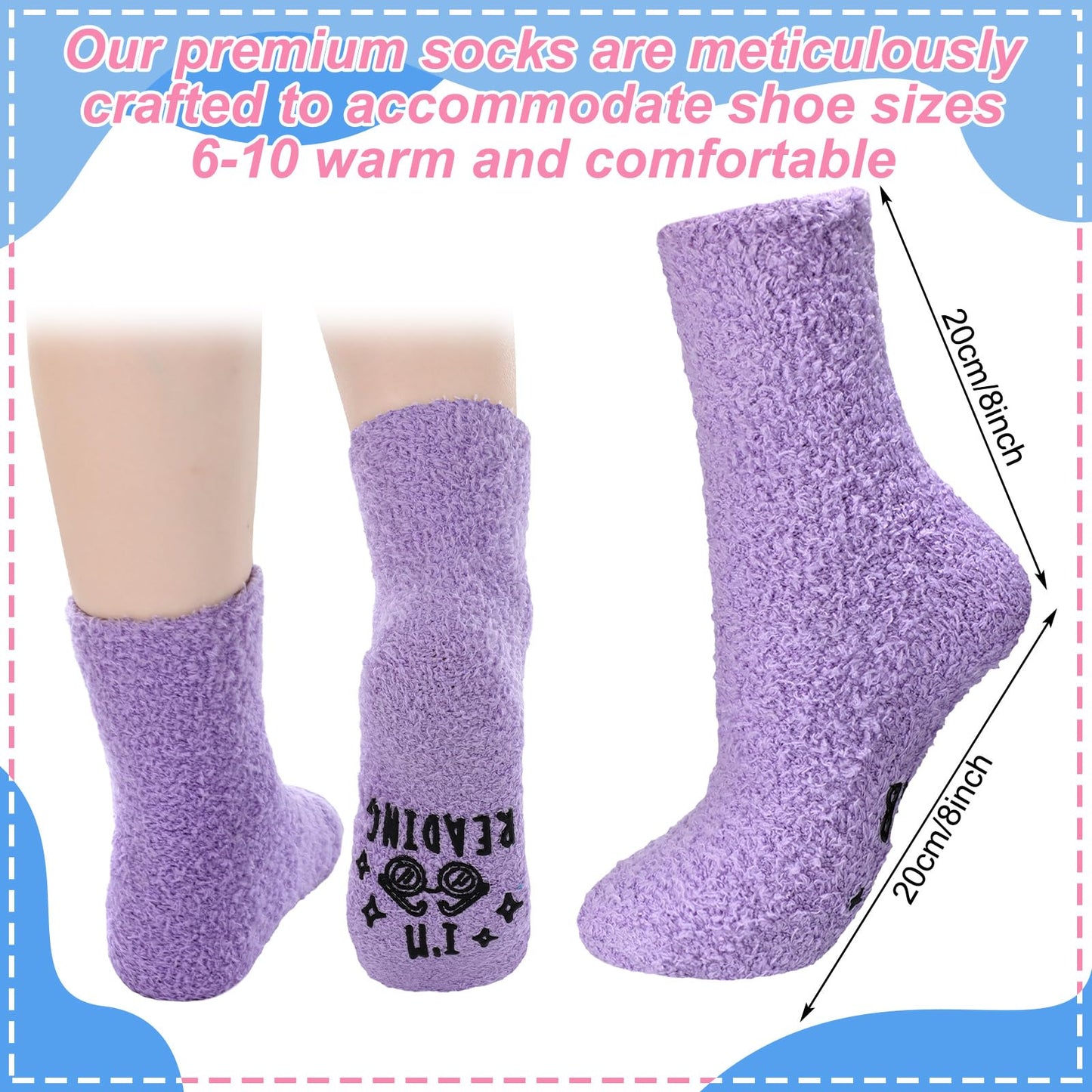 Geyoga Dog Mom Fuzzy Socks Christmas Funny Gifts Socks Stocking Stuffers for Book Dog Bake Lover