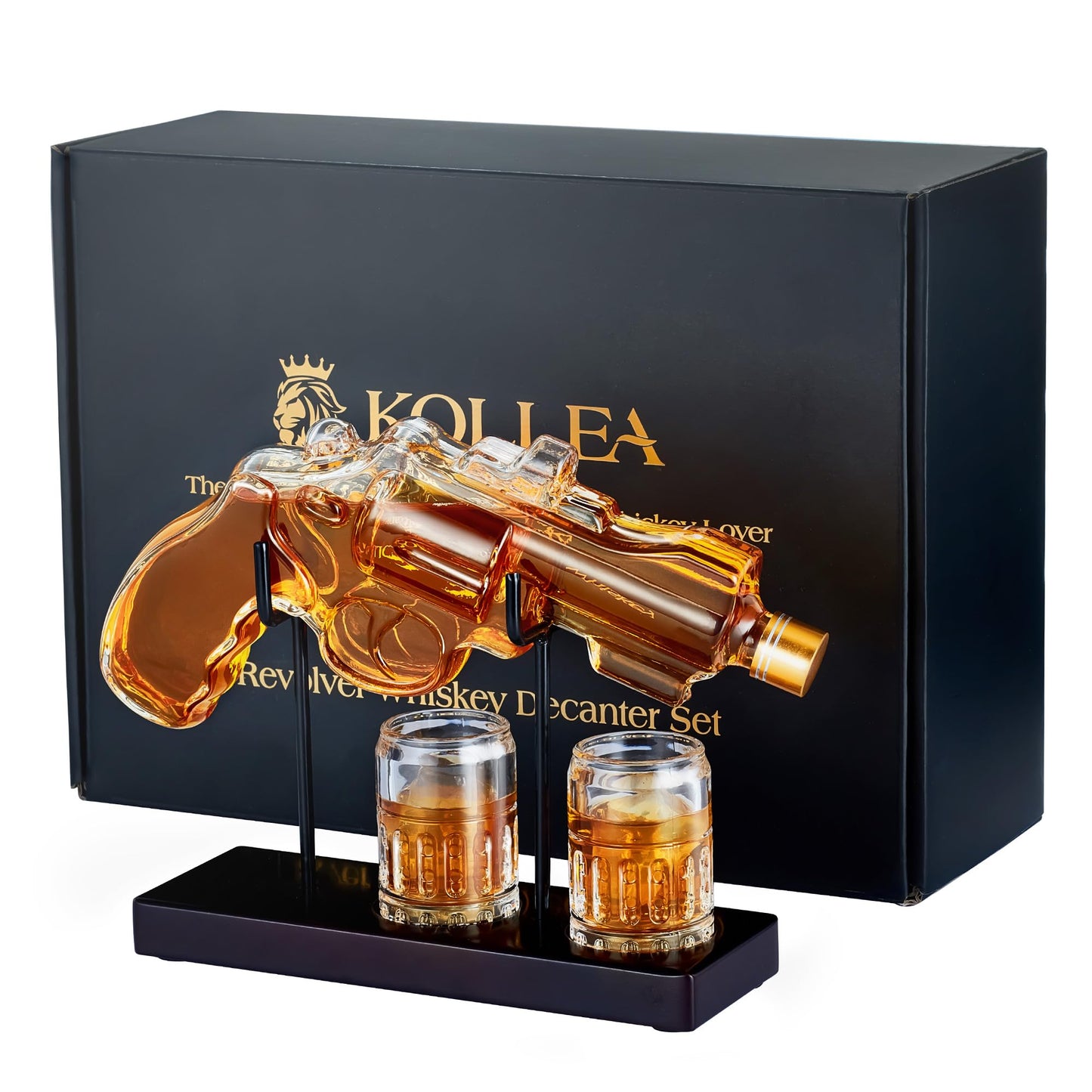 Birthday Gifts for Men Dad, Kollea Gun Whiskey Decanter Set with Shot Glass, Cool Anniversary Christmas Gifts Ideas for Him Husband Brother, Funny Military Retirement Present, Home Bar Drinking Party