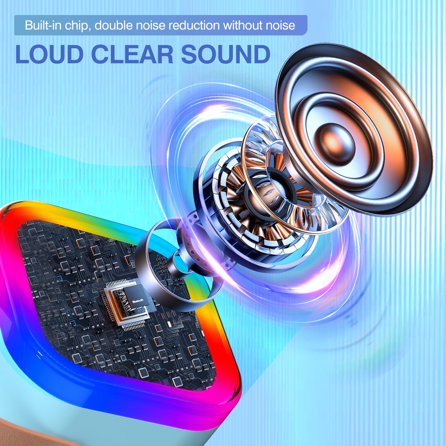 TAEMVV Mini Karaoke Machine for Kids Ages 2-12, Portable Bluetooth Karaoke Speaker with LED Party Lights & 2 Wireless Microphones, Perfect Birthday & Holiday Toys Gifts for Girls Boys (Blue)