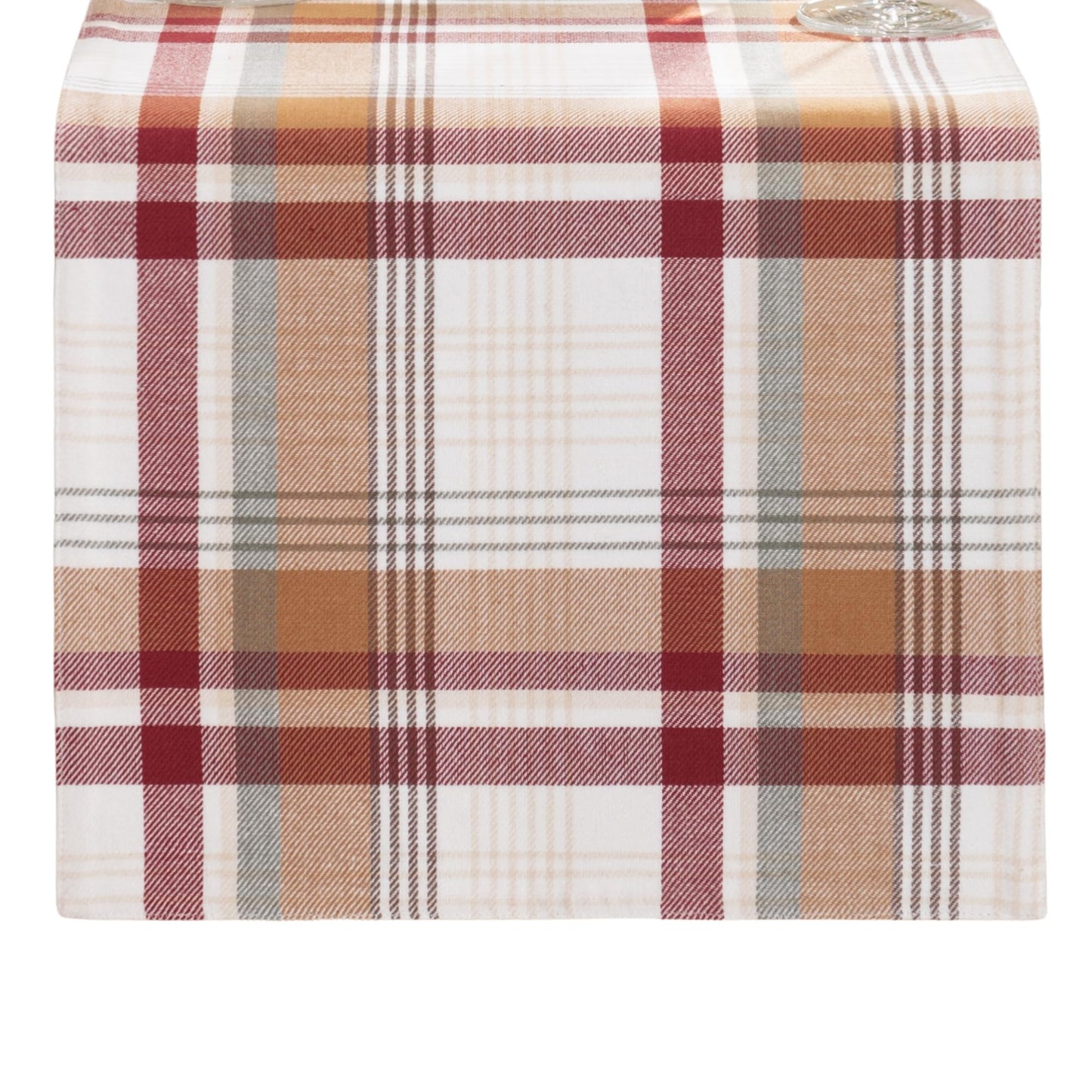 Elrene Home Fashions Seneca Plaid Harvest Fall/Thanksgiving Cotton Console Centerpiece/Table Runner, 13"x70"