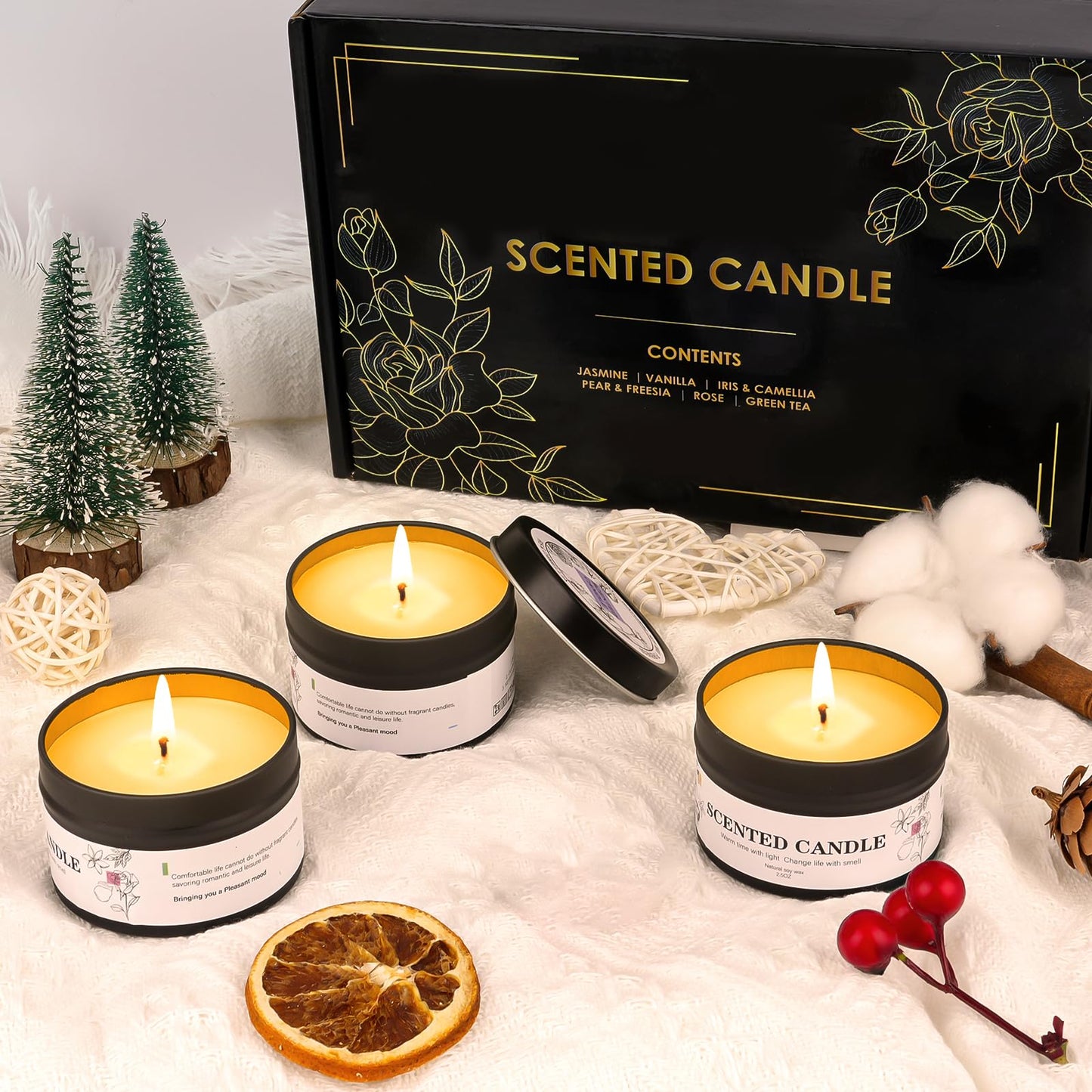 9 Pack Scented Candles Gift for Women and Men, Aromatherapy Candle Set for Home Scented, Small Candle Gift Set Basket for Boyfriend dad him Friend boss Mother Birthday Christmas Thanksgiving