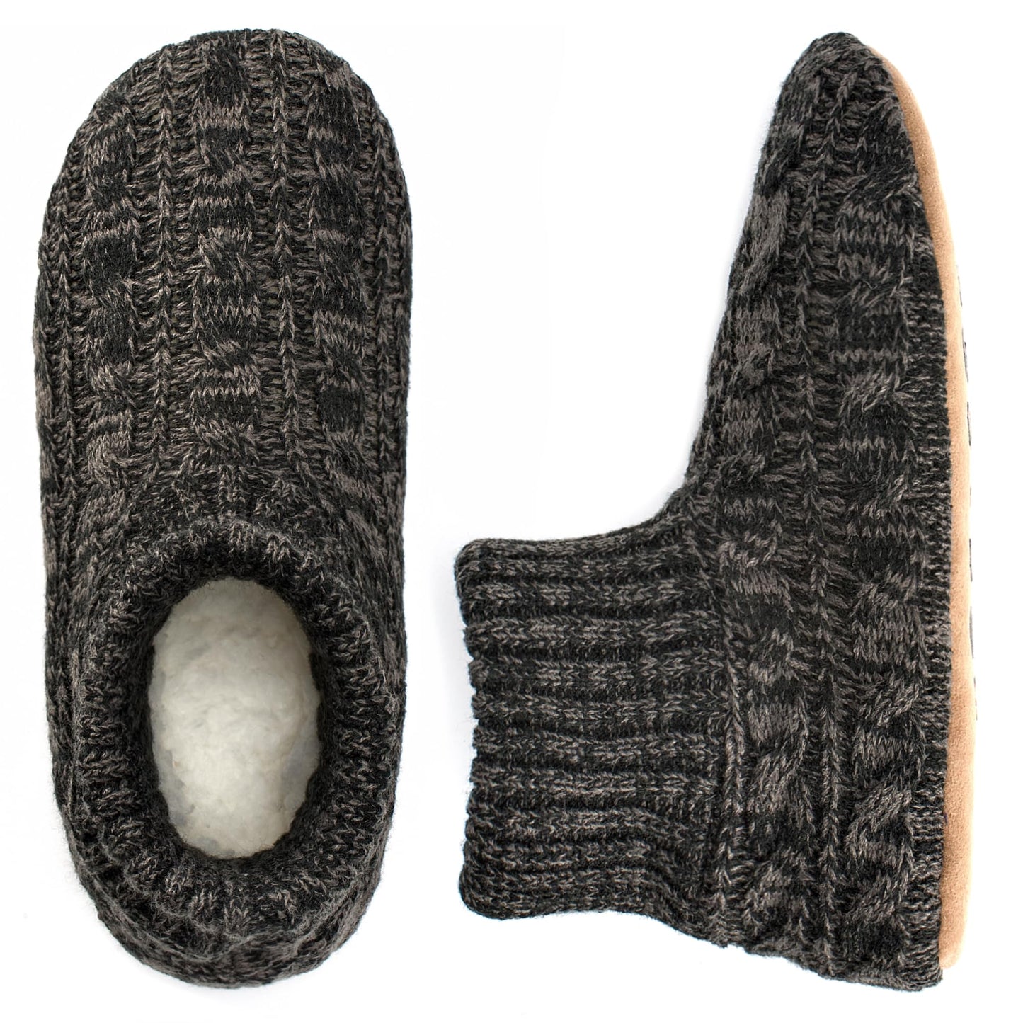 The Metluks Mens Warm Slipper Socks with Grips, Fuzzy Indoor House Shoes Non-slip Sherpa Lined, Cozy Winter Cabin Slippers for Men Dad Husband Grandpa Boyfriend, Christmas Stocking Stuffers for Adults