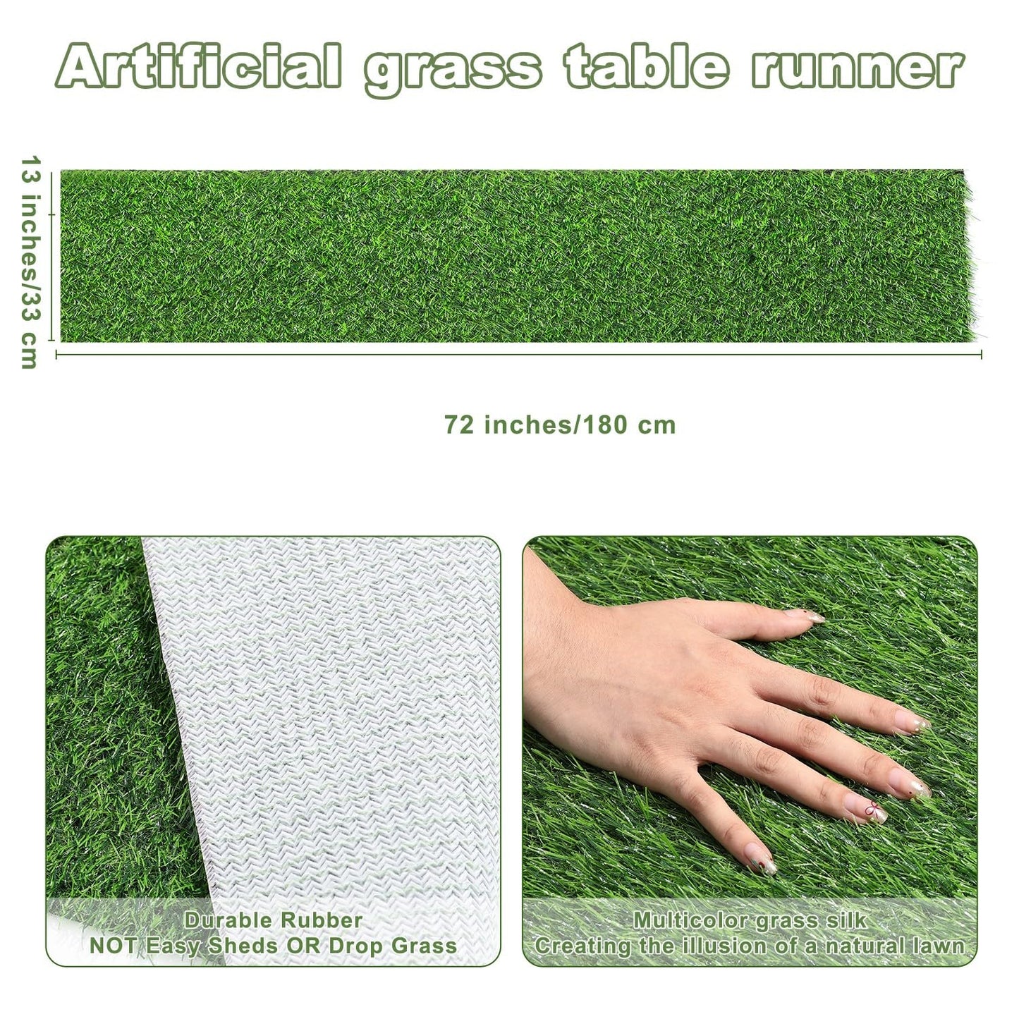 Artificial Grass Table Runners-13 x 72 Inches Faux Grass Table Runner for Golf Themed Party,Synthetic Turf Table Runner for Wedding Party, Birthday, Banquet, Baby Shower, Home Decor