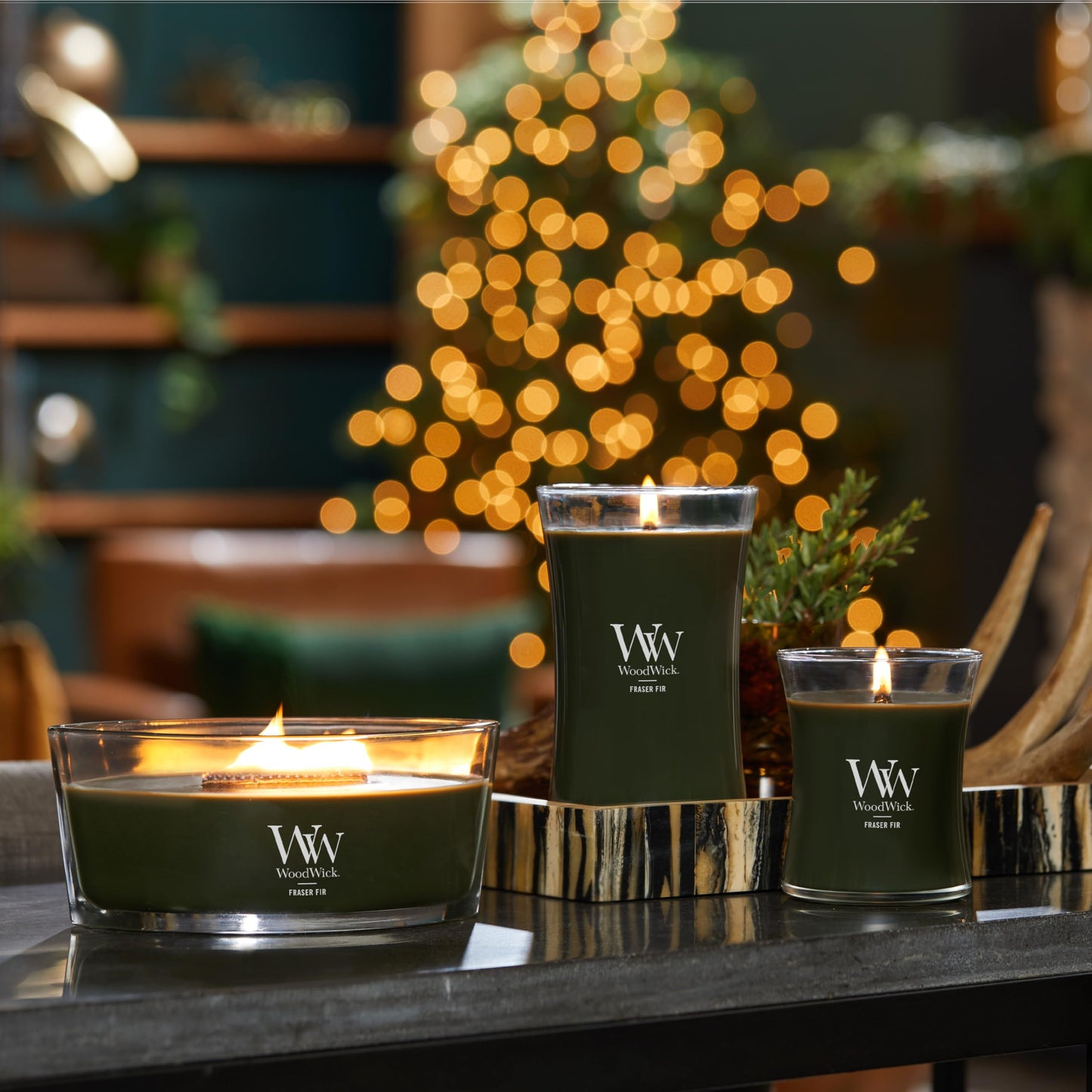 Woodwick Ellipse Scented Candle Frasier Fir Scented Up to 50 Hours Burn Time Great for Any Home Decoration or Holiday Gift Ideas 16oz