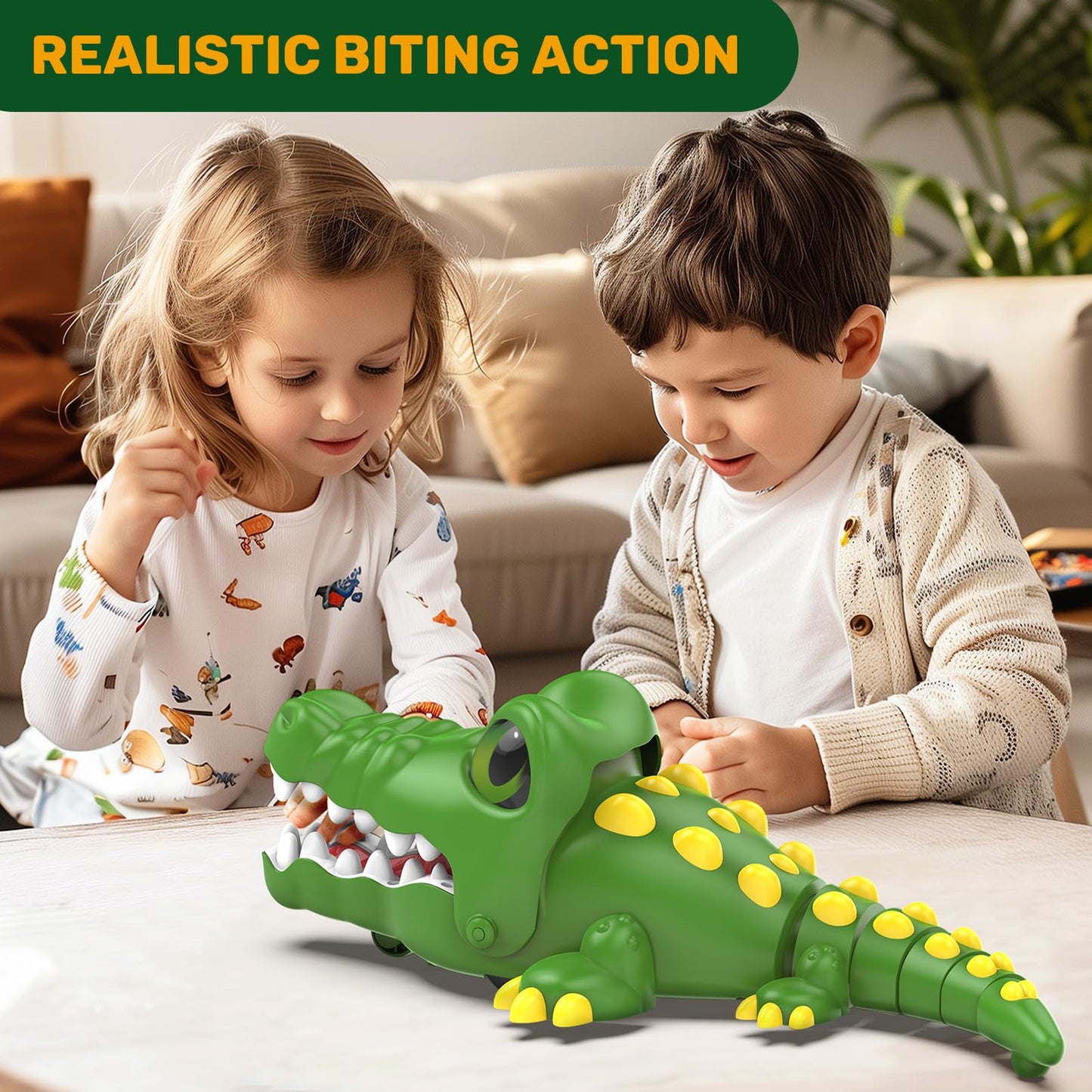 Remote Control Crocodile Toy Car, [2025 NEW] Rechargeable 2.4GHz RC Alligator Robot with Realistic Biting Action, 3-in-1 Prank Game & Interactive Car - Fun Birthday Gift for Boys & Girls Ages 3-10