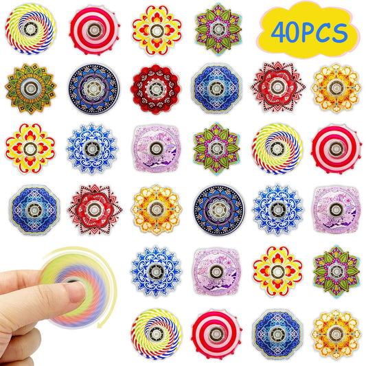 40 Pack Mini Fidget Spinner Toys Party Favors Easter Basket Goodie Bag Stuffers Gifts,Stress Relief Sensory Toys for Kids Teens Adults Autisms,Treasure Box Toy for Classroom Prizes Supplies (color-40)
