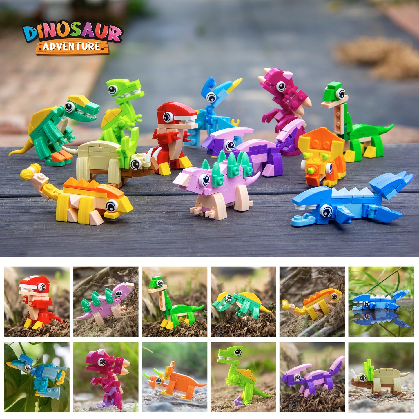 Dinosaur Party Favors for Kids – 12 Dino Eggs with Building Toy Set, Includes Glow-in-the-Dark Tattoos, 3-in-1 Models, Christmas & Birthday Gift, Goodie Bag Filler, Stocking Stuffer, Boys & Girls 6+