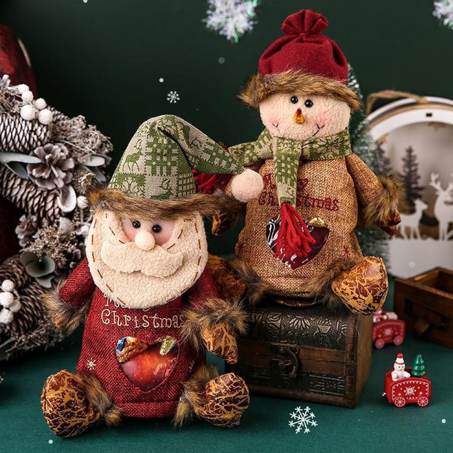 CphZnf Christmas Gift Bags Zipper Design, Christmas Gift Doll Bags, Small Christmas Gift Bags, Christmas Candy Bags, Christmas Bags With Drawstring,Christmas Gift Bags For Party And Festival (6pcs)