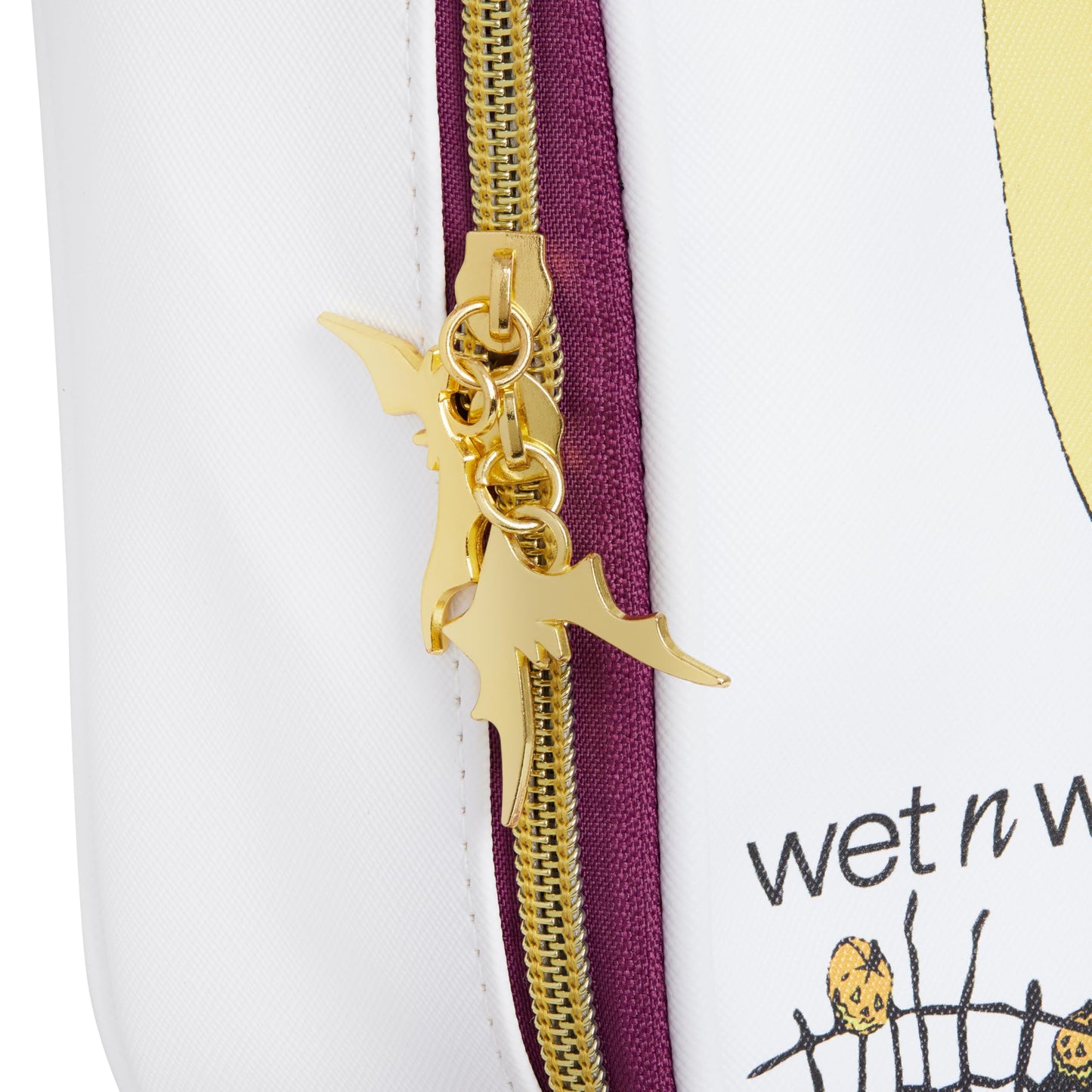 wet n wild Nightmare Before Christmas Makeup Bag - Full-Zip Closure with Bat Charms, Dual-Compartment Interior, Portable Travel Case Inspired by Disney’s Iconic Film, Cruelty-Free - Jack & Sally