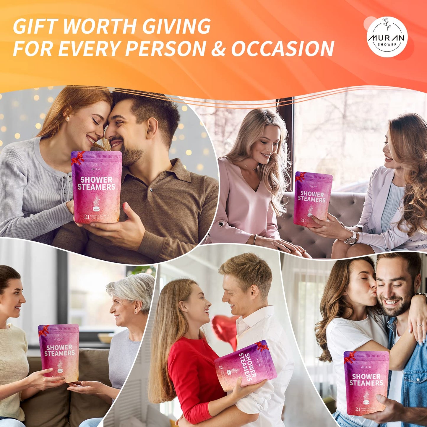 Shower Steamers Aromatherapy 21-Pack Shower Bombs Birthday Day Gifts for Her Him Mom Wife, Eucalyptus Rose Lavender Mint Essential Oil, Bath Bombs Girlfriend Birthday Self Care Gifts for Women,Men