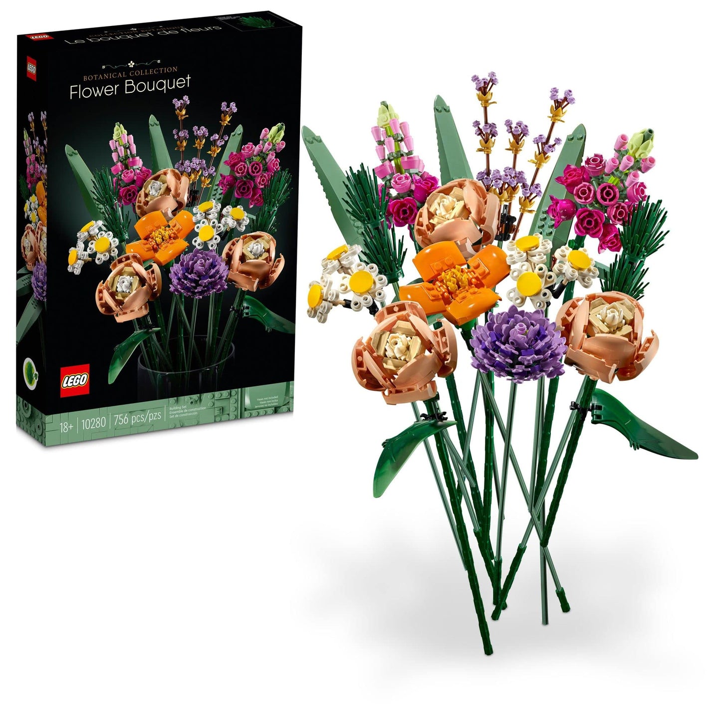 LEGO Icons Flower Bouquet Building Set - Artificial Flowers for Decoration for Home and Display, Ages 18+ - Small Fake Flowers for Table, Desk, Office - Gift for Birthdays - 10280