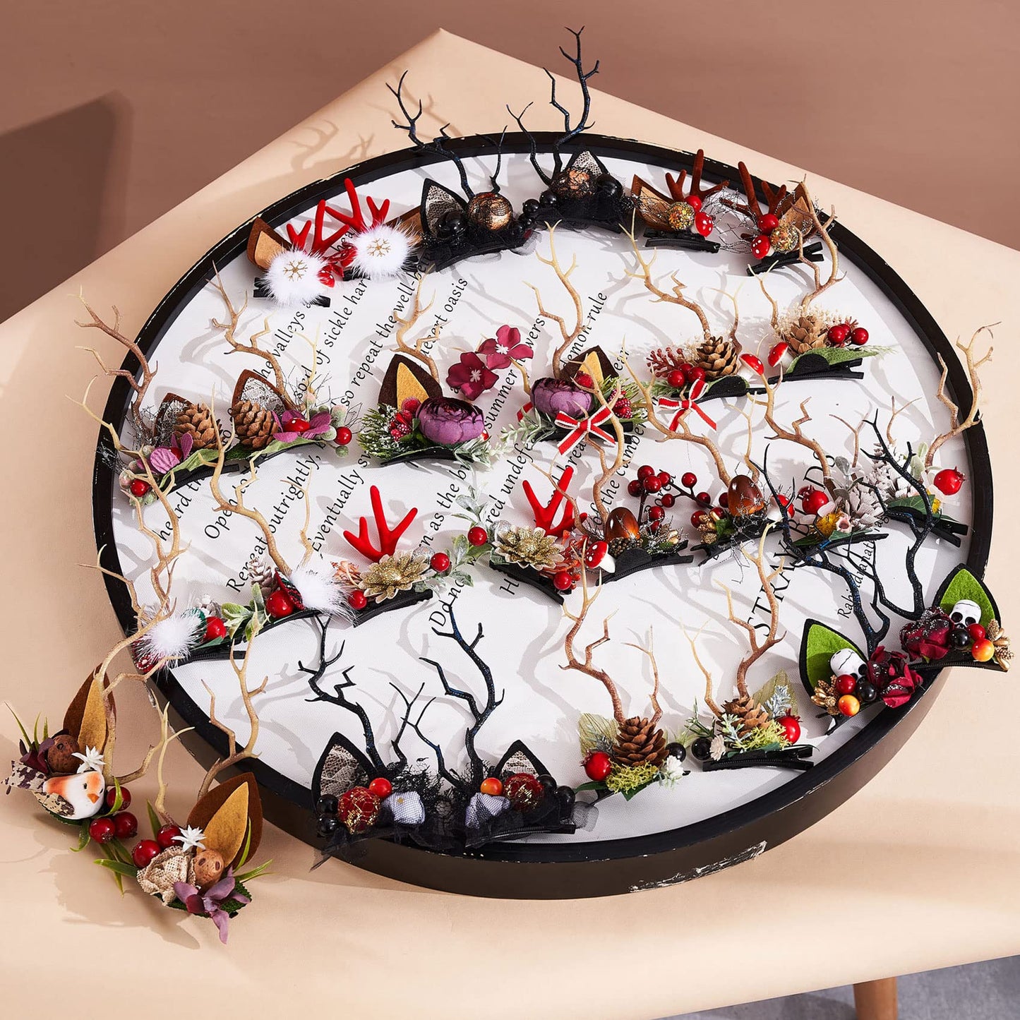 TOECWEGR Christmas Reindeer Antlers Headband Hair Clips Hair Hoop Girl Holiday Beauty Headdress (Christmas 9750s51M)