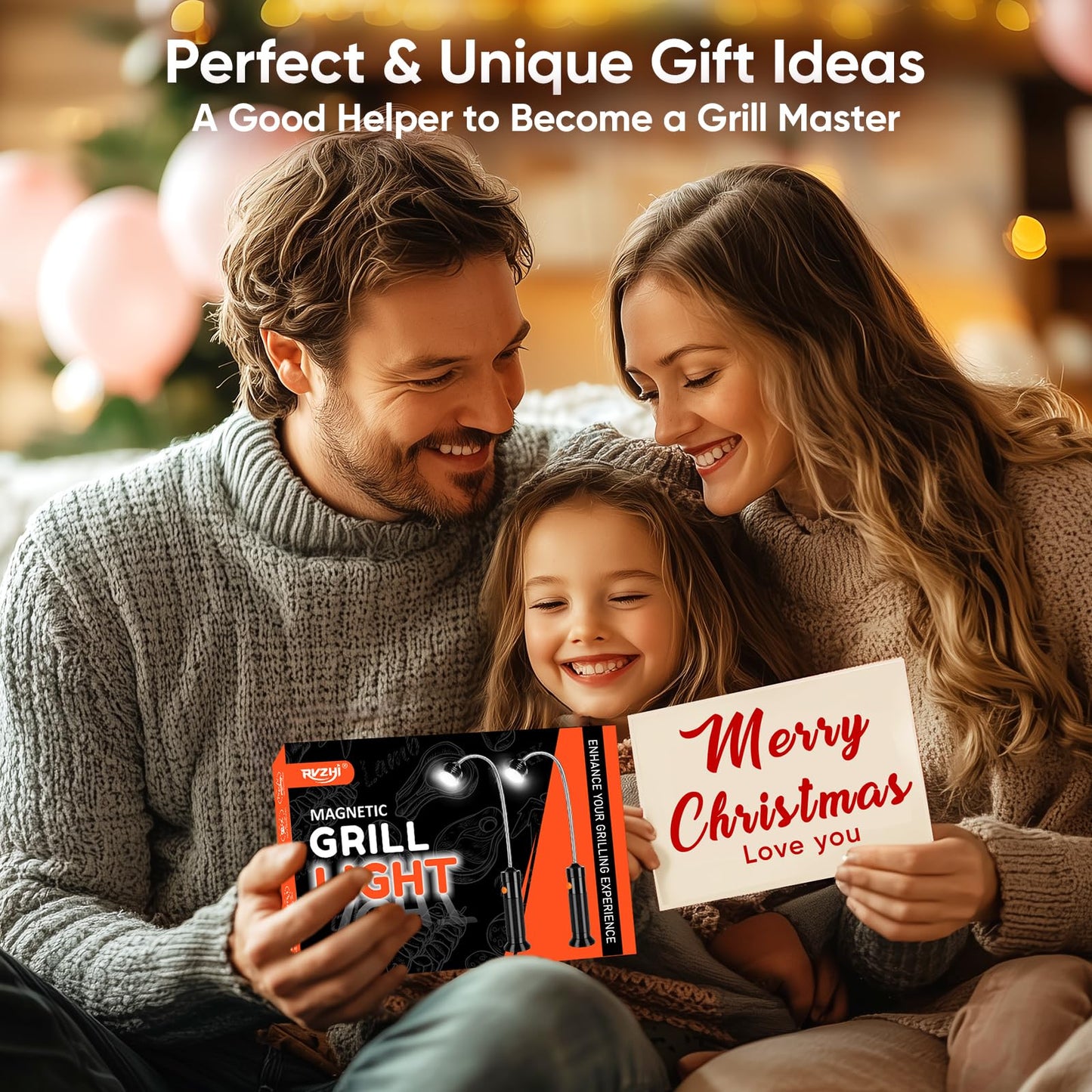 Grill Light BBQ Grilling Accessories: 2025 Unique Mens Gifts for Christmas Birthday - Cool Gifts for Dad Husband Grandpa - Outdoor Bright Magnetic LED Light Smoker Accessories Tools 2 Pack