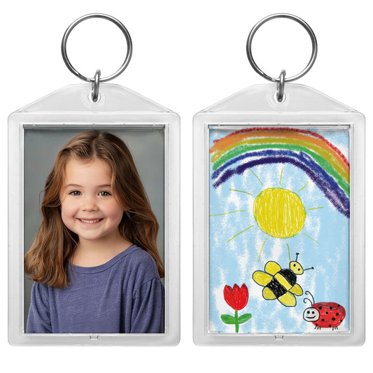 Snapins Clear Acrylic 2" x 2.875" Photo Keychains - Pack of 25