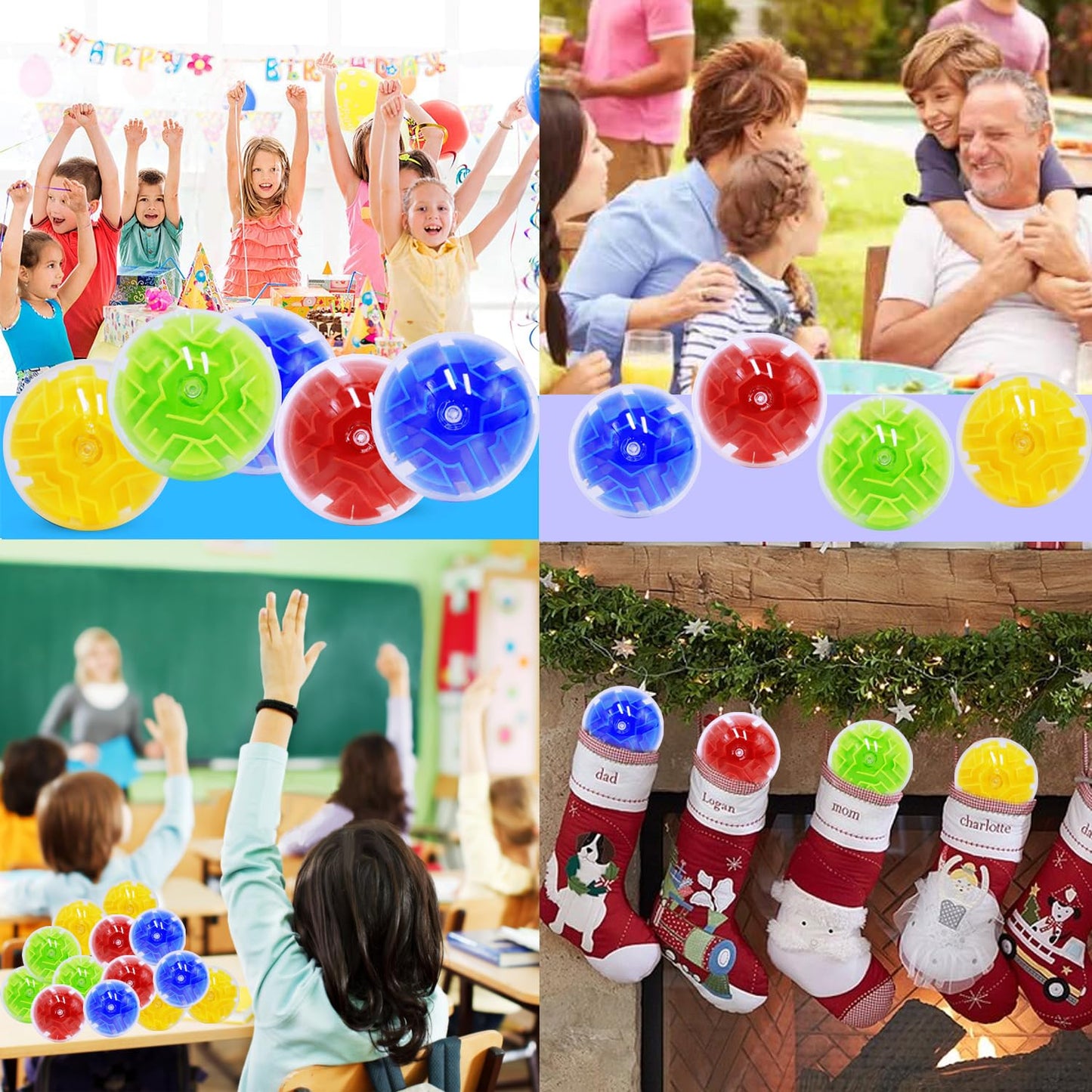 100PCS Brain Teaser Puzzle Ball Fidget Toys Bulk, Mini 3D Maze Balls Puzzles Games Party Favors for Kids 4-8 8-12,Classroom Prizes Stocking Stuffers for Boy Girl Gifts Carnival Prizes Birthday Goodie