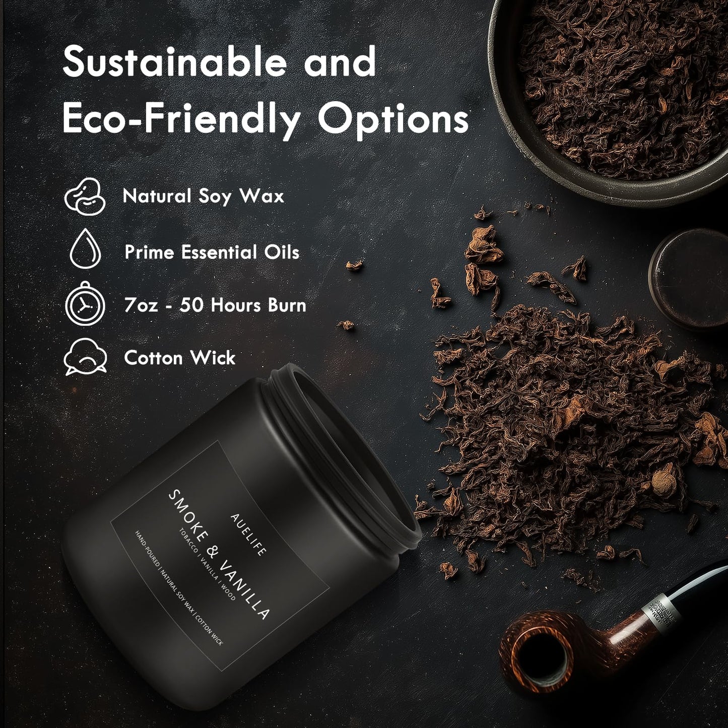 Scented Candles Set | Men Candle Set, Scented Candles for Home, Gifts for Men Aromatherapy Gift Set - 4 Pack Manly Gifts for Dad Fathers Day, Soy Candle of Leather/Smoke & Vanilla/Oak/Lavender