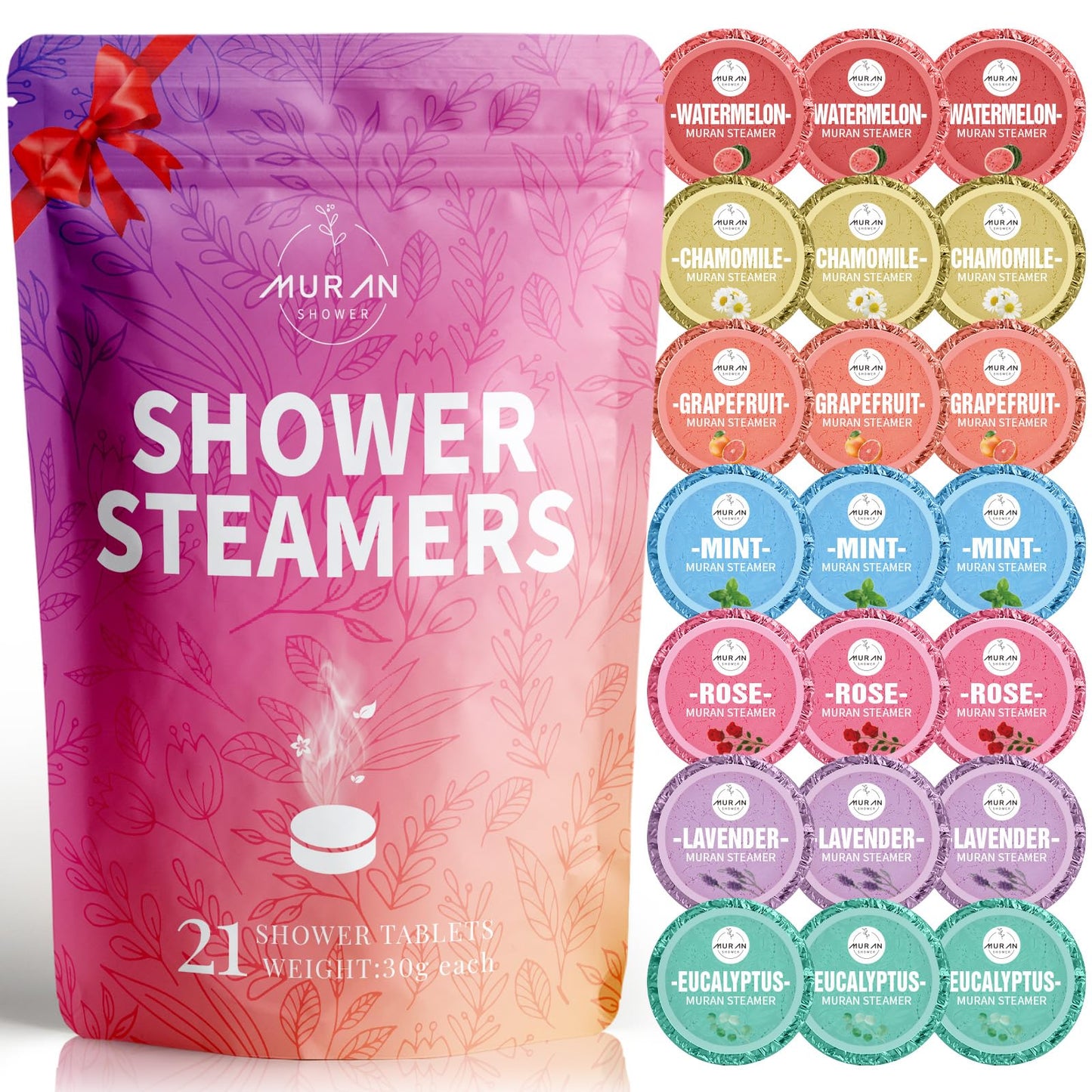 Shower Steamers Aromatherapy 21-Pack Shower Bombs Birthday Day Gifts for Her Him Mom Wife, Eucalyptus Rose Lavender Mint Essential Oil, Bath Bombs Girlfriend Birthday Self Care Gifts for Women,Men