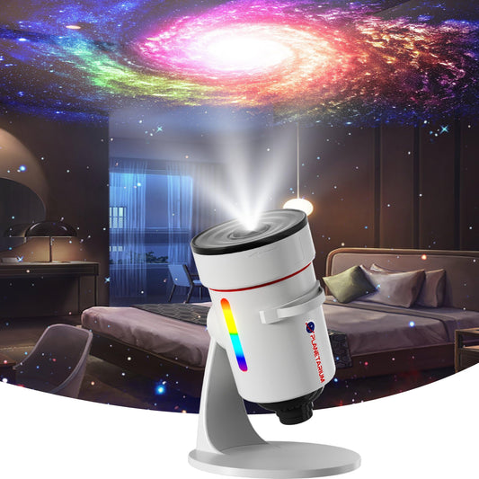 Star Projector,Galaxy Projector Upgraded 4K Clear Lens, 10 Realistic Planetarium Projector Slides Night Lights LED 8 Color for Bedroom, 360° Rotation, 1/2h Timer Function Ultra-Wide Ceiling Projector