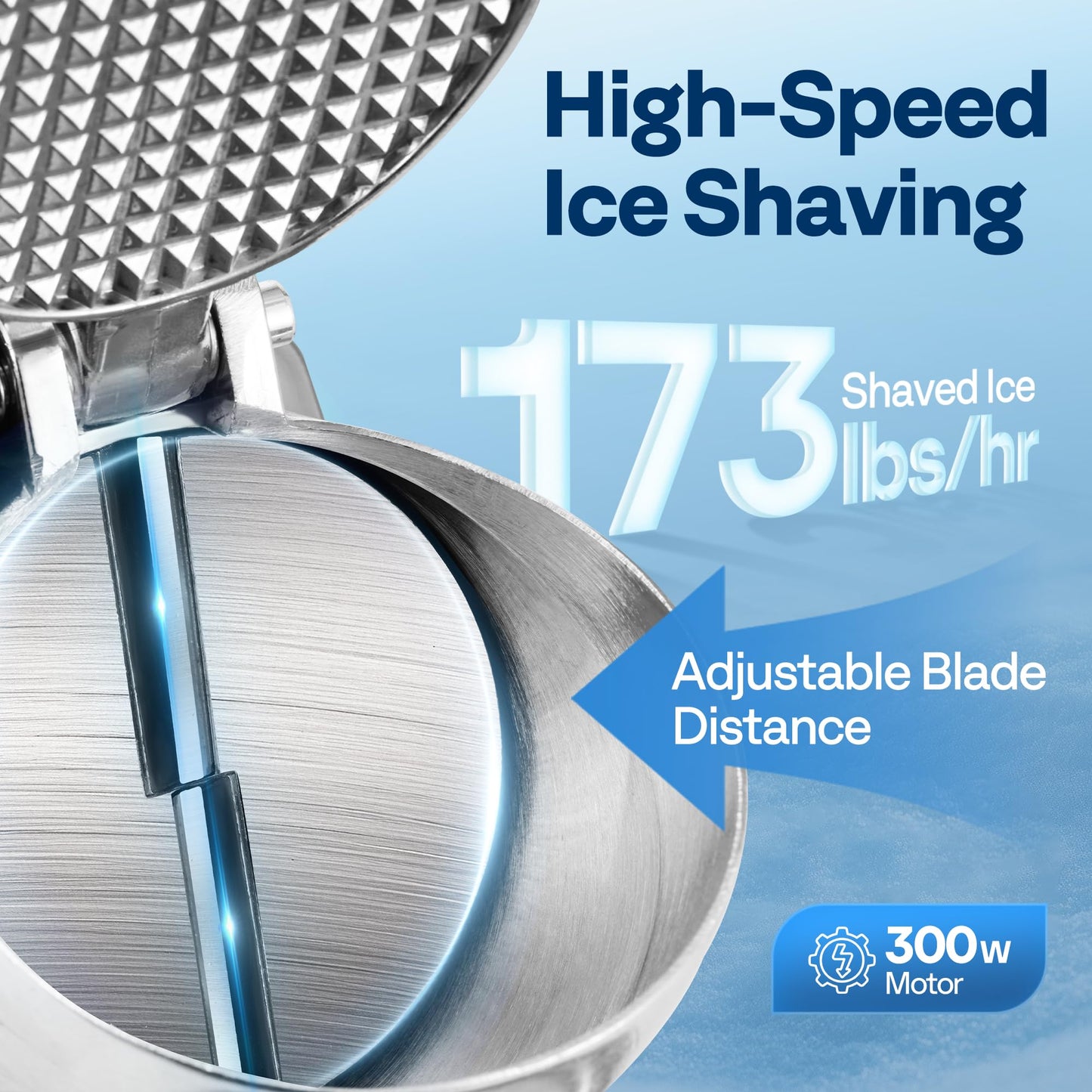 VIVOHOME Electric Ice Crusher Shaver Dual Blades Snow Cone Maker Machine Silver 173lbs/hr with Ice Pick for Home and Commercial Use