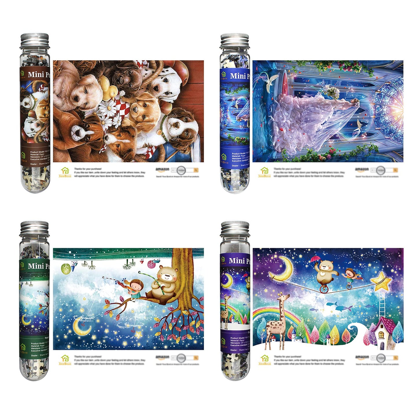 Mini Jigsaw Puzzles for Adults 150 Pieces(4 Packs) Small Jigsaw Puzzle Challenging Micro Puzzle Difficult Tiny Puzzle Home Decor Entertainment 6x4in (4 Pack-4)