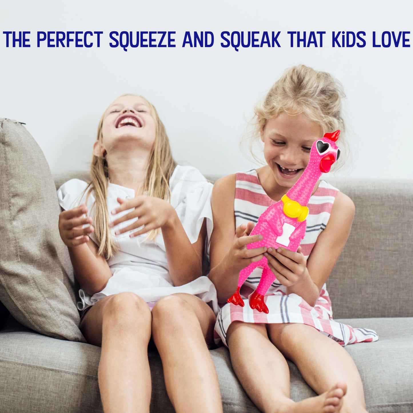 3pc Silly Screaming Chicken Set - Tactile Squeaky Chicken Squeeze Toy for Fun and Entertainment - Rubber Chickens That Squeak Screaming Chicken Toy Value Pack