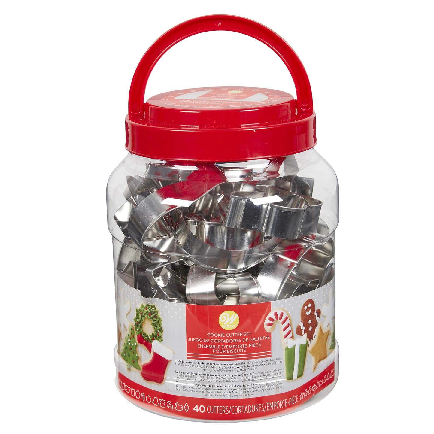 Wilton Christmas Cookie Metal Cookie Cutter Set with Tub, 40-Piece