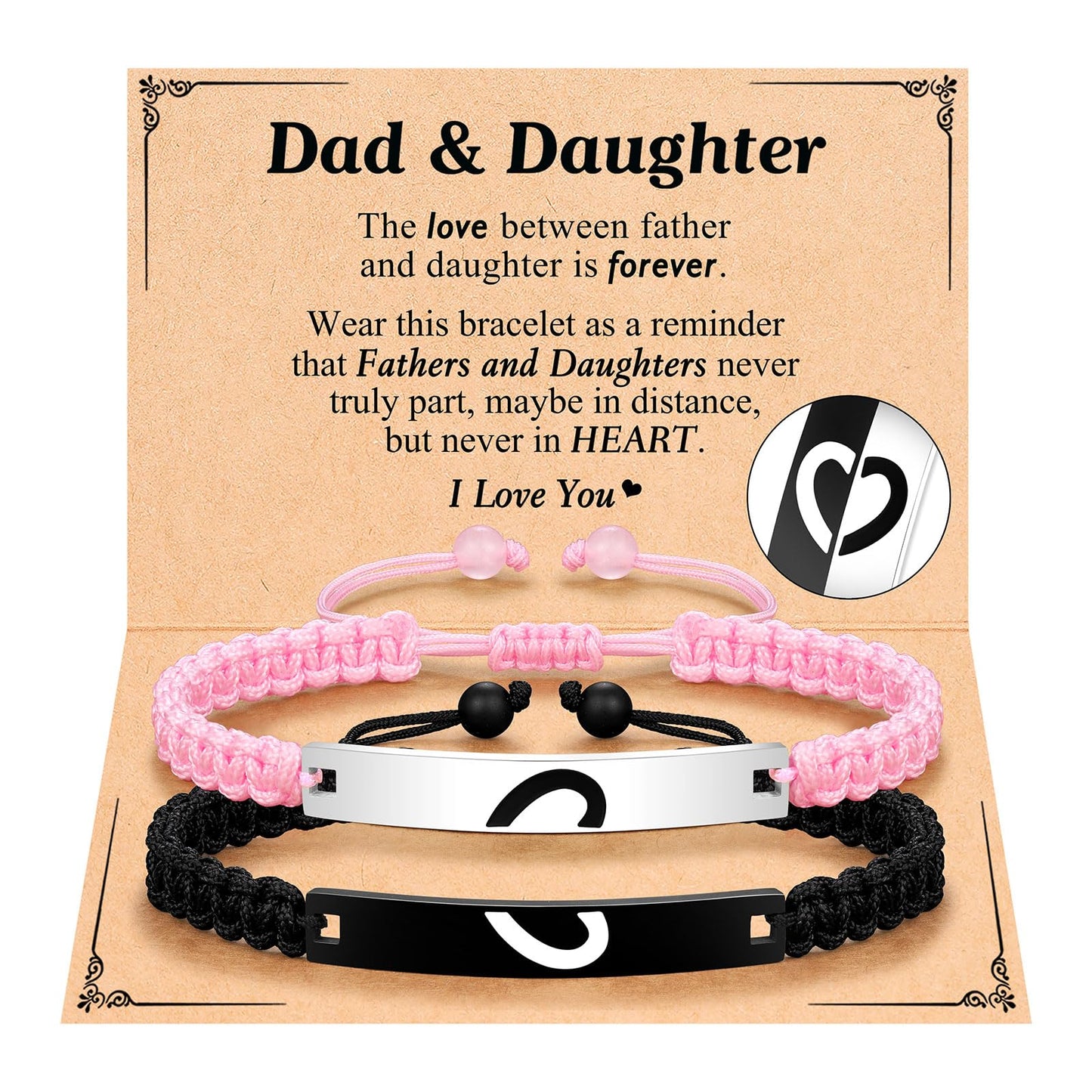 UPROMI Dad Gifts from Daughter, Father Daughter Bracelet Valentines Fathers Day Christimas Birthday Gifts for Dad Daddy Ideas