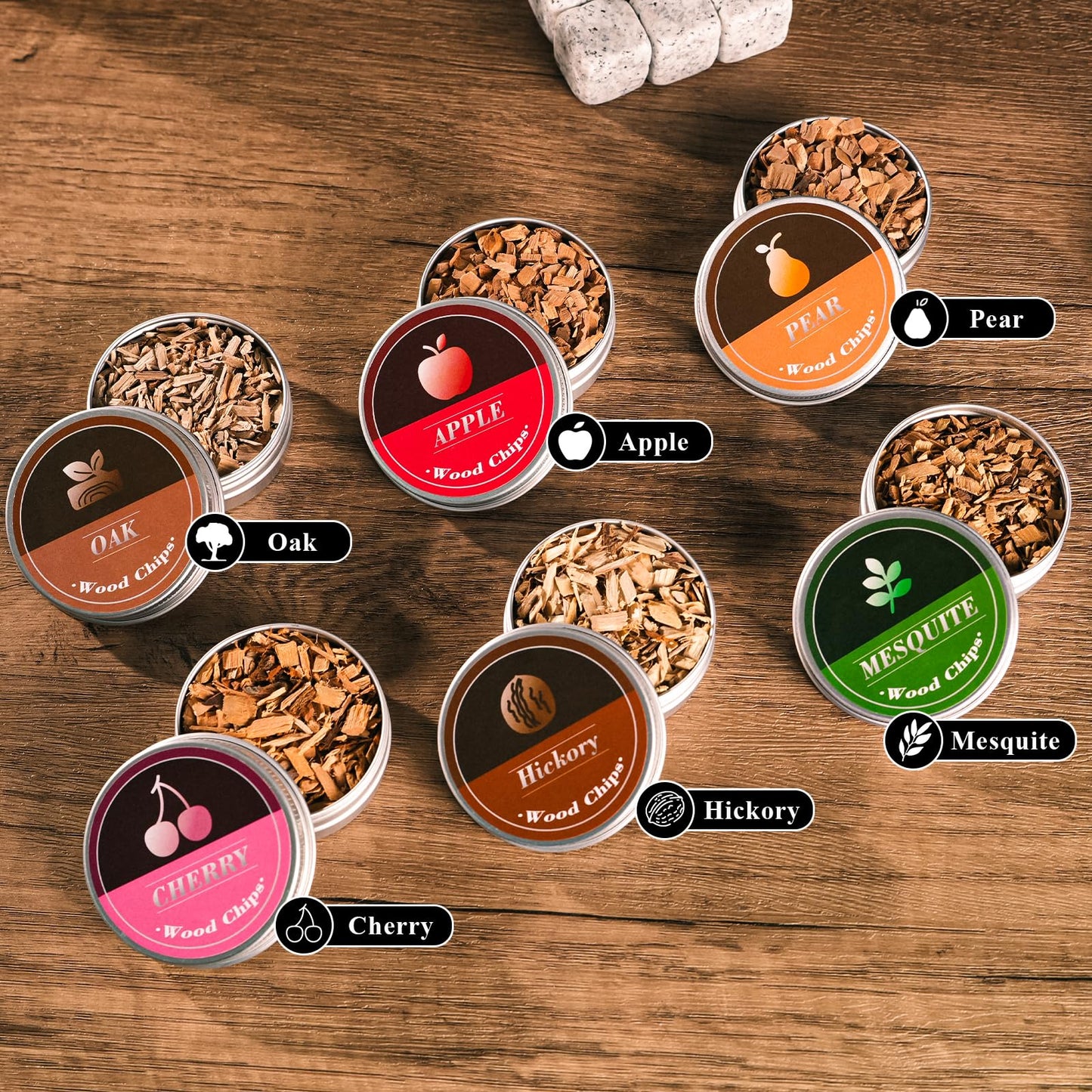 Whiskey Smoker Electric Set Bourbon Christmas Gifts for Men Old Fashioned Smoker Drink With 6 Wood Chips and 6 Whiskey Stones Food and Cocktail Smoked Kitchen Bar Tools Cool White Elephant Gifts Black