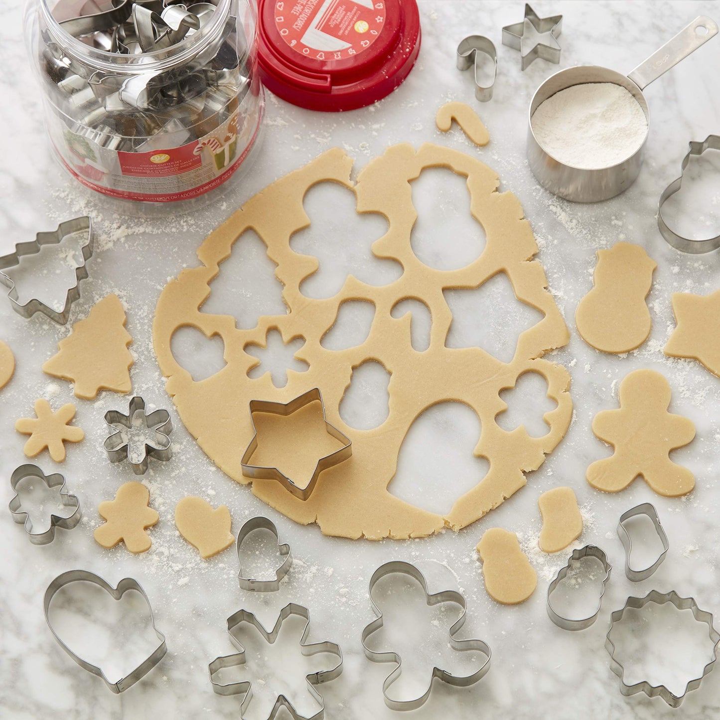 Wilton Christmas Cookie Metal Cookie Cutter Set with Tub, 40-Piece