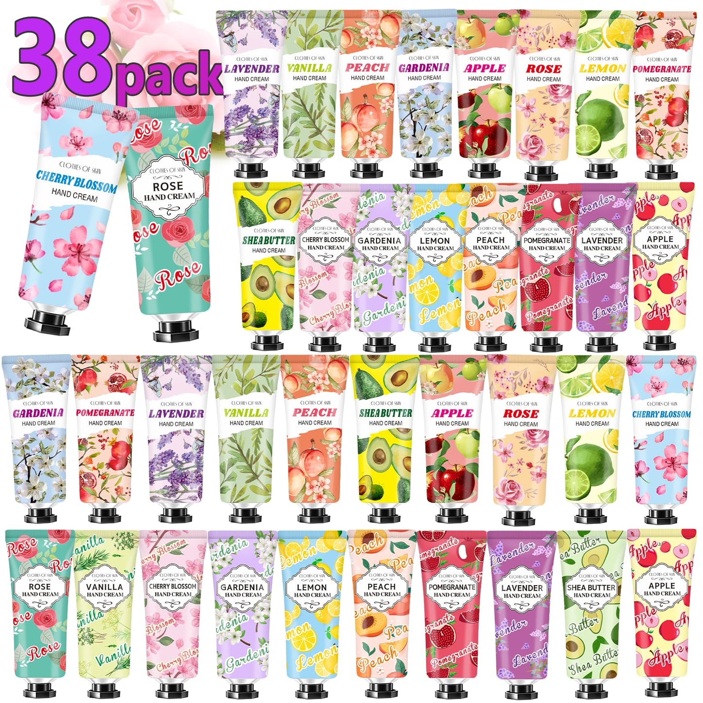 38 Pack Hand Cream Bulk Gifts,Easter Basket Stuffers for Teens,Mothers Day Gifts for Mom,Teacher Appreciation Gifts Nurse Gifts,Small Gifts Birthday Gifts for Women Hand Lotion for Dry Cracked Hands